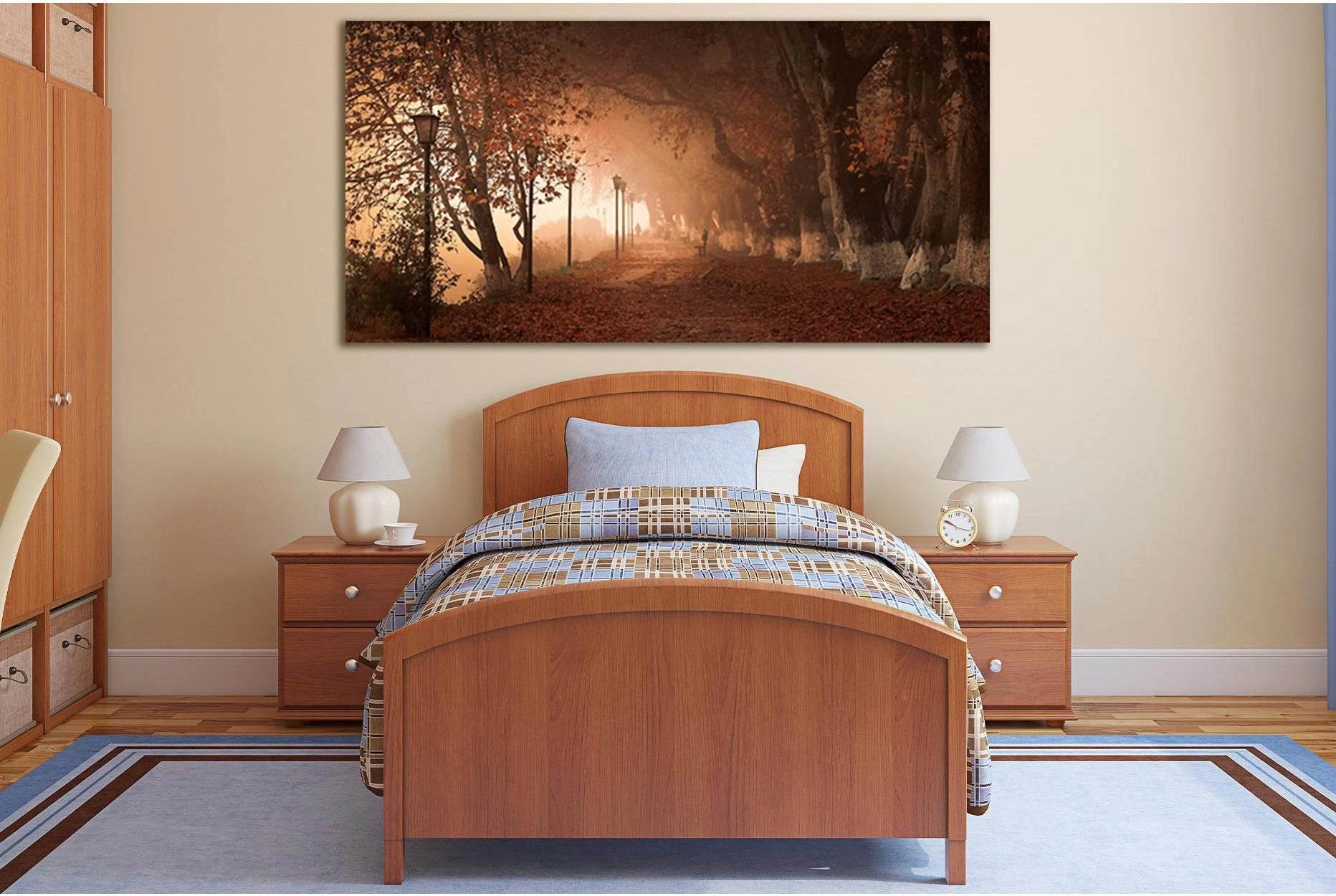 Olea Autumn Trees №SL498 Ready to Hang Canvas Print - Zellart Canvas Prints 0new, ALL_Products, Trees Wall Art