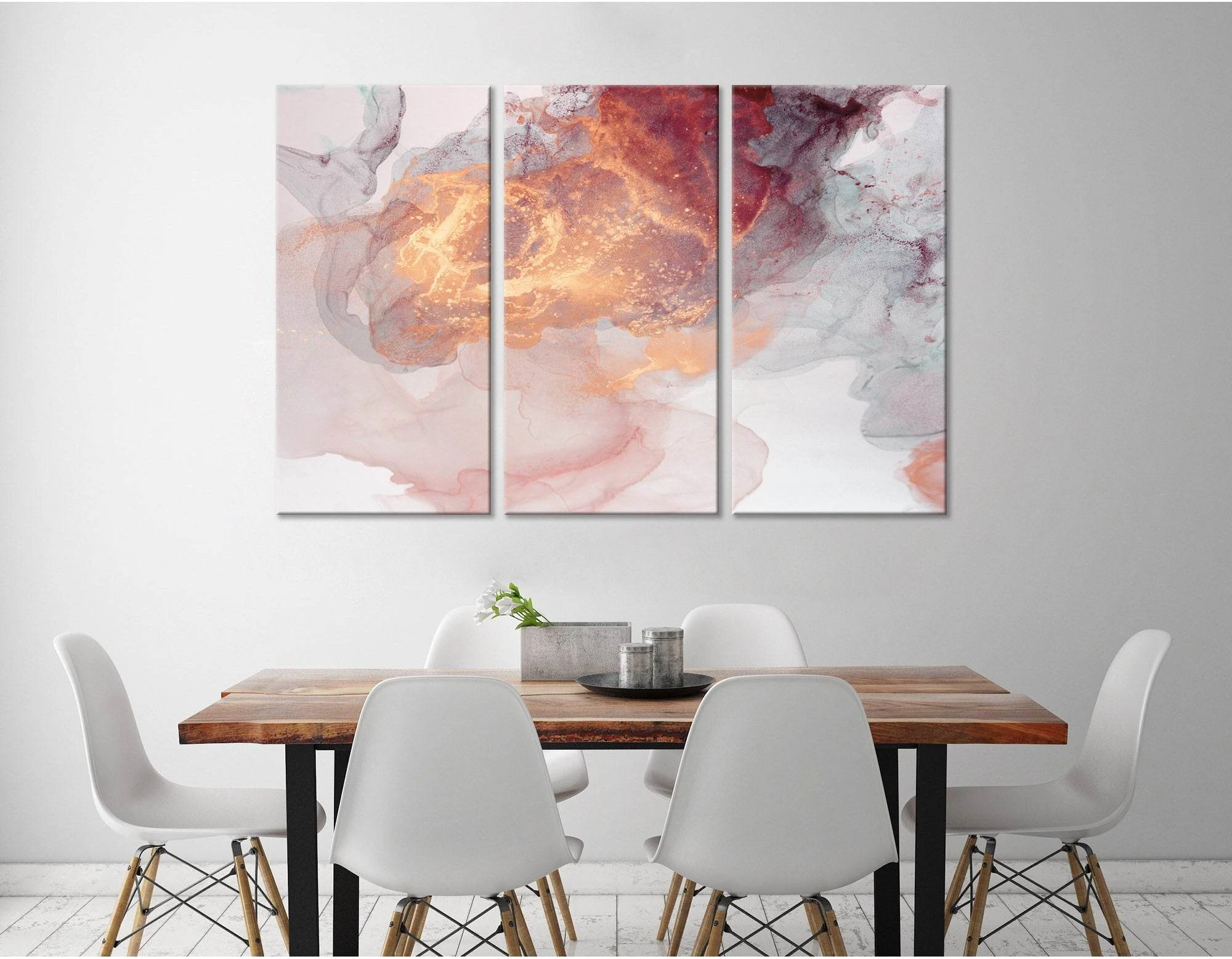 Orange And Gray Abstract №04396 Ready to Hang Canvas Print - Zellart Canvas Prints ALL_Products