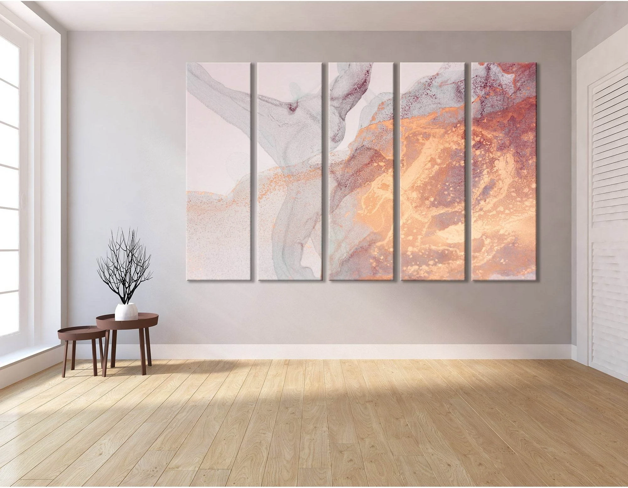 Orange And Gray Trendy Abstract №04419 Ready to Hang Canvas Print - Zellart Canvas Prints ALL_Products
