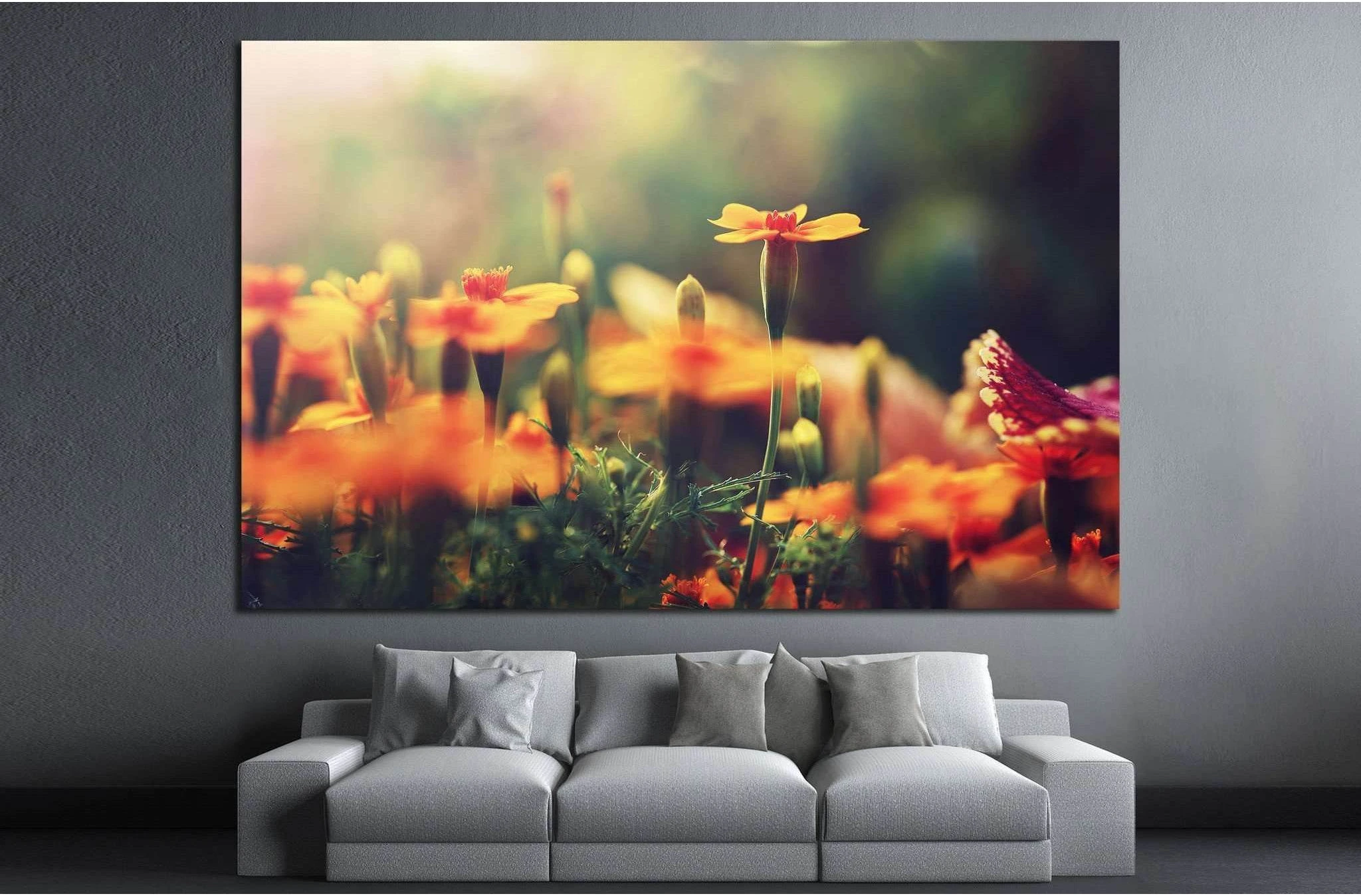 Orange flowers №22 Ready to Hang Canvas Print - Zellart Canvas Prints ALL_Products, s-22