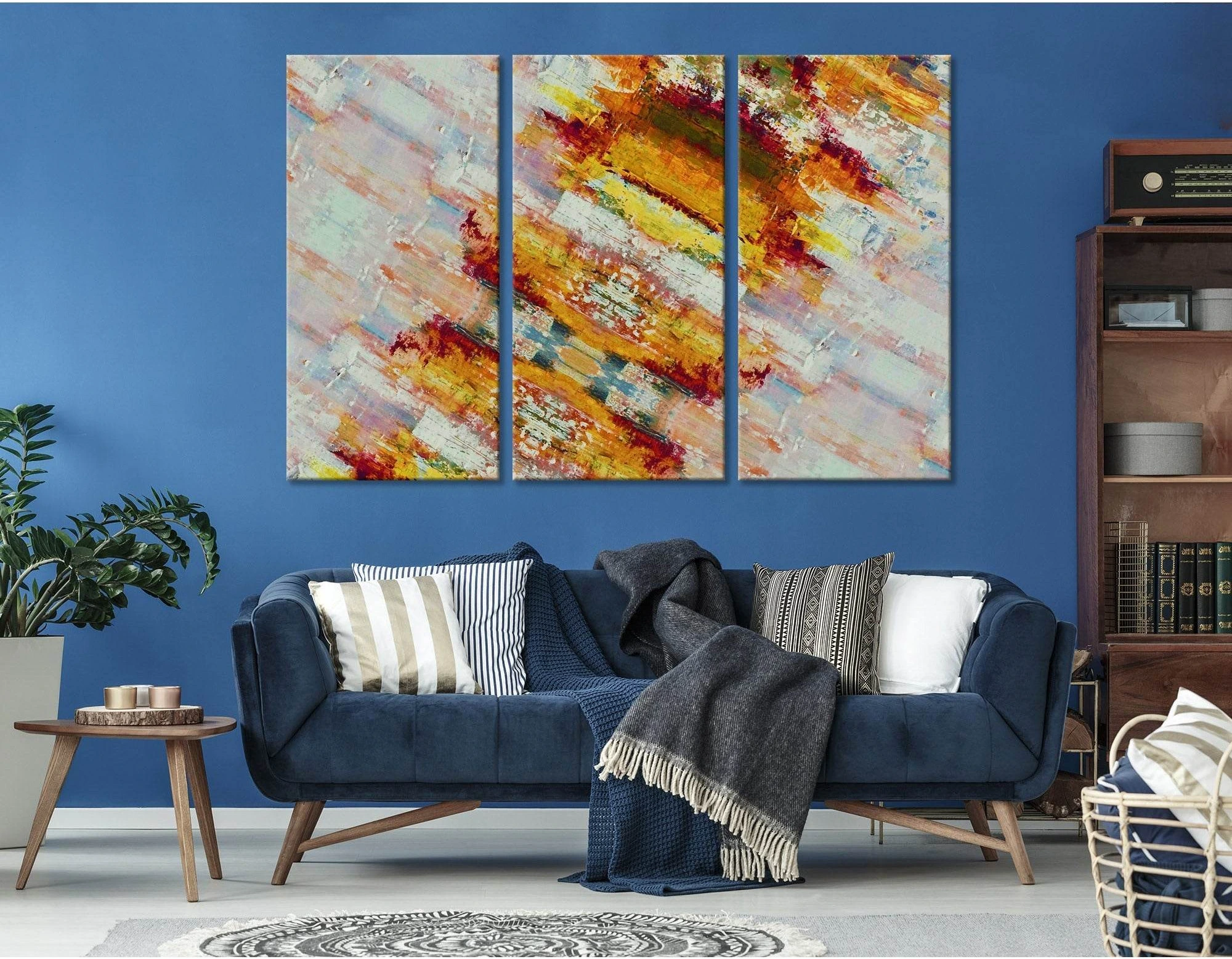 Orange Shabby Modish Abstract №04406 Ready to Hang Canvas Print - Zellart Canvas Prints ALL_Products