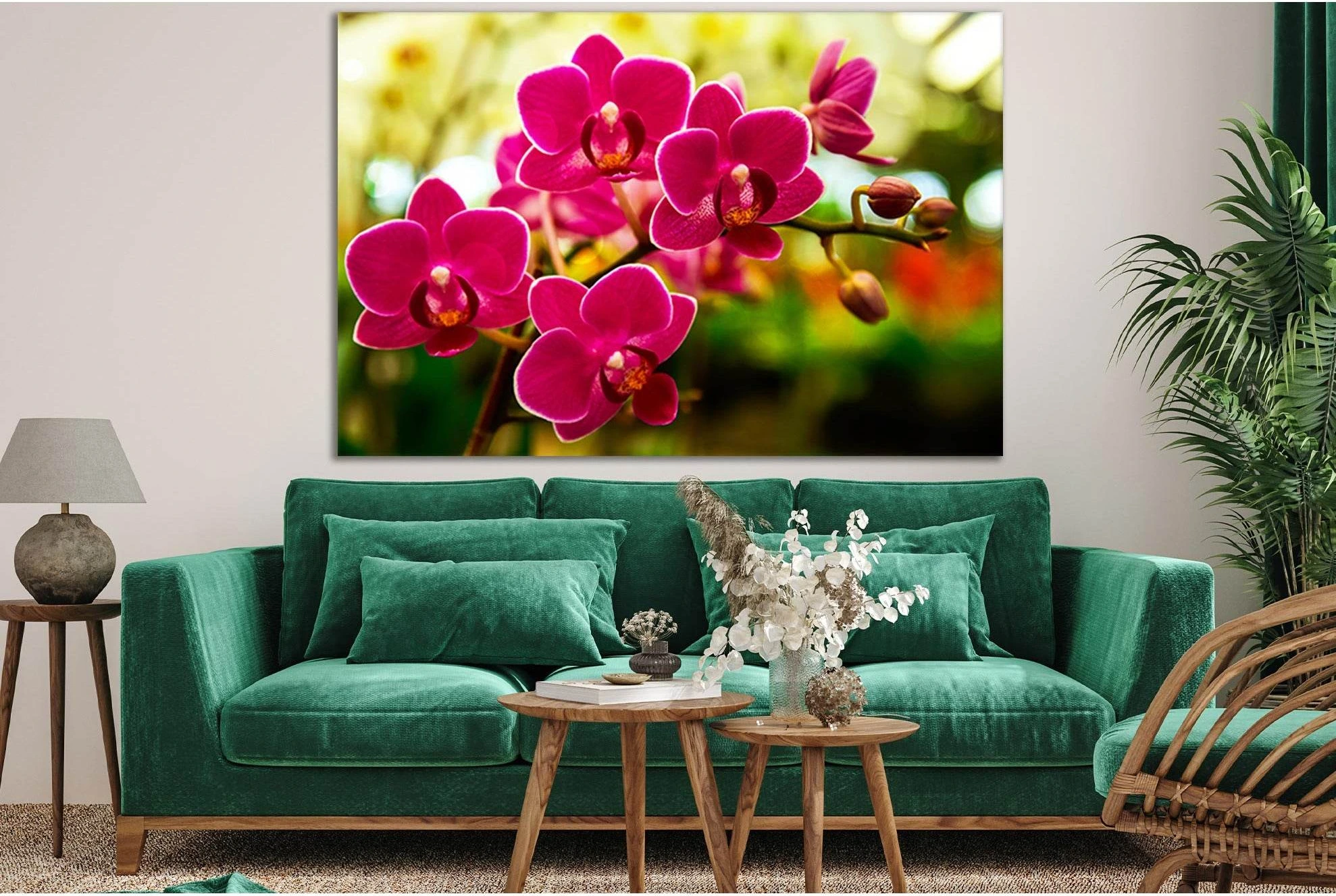 Orchid Flower In Tropical Garden №SL715 Ready to Hang Canvas Print - Zellart Canvas Prints 0new, ALL_Products, Floral & Botanical Wall Art