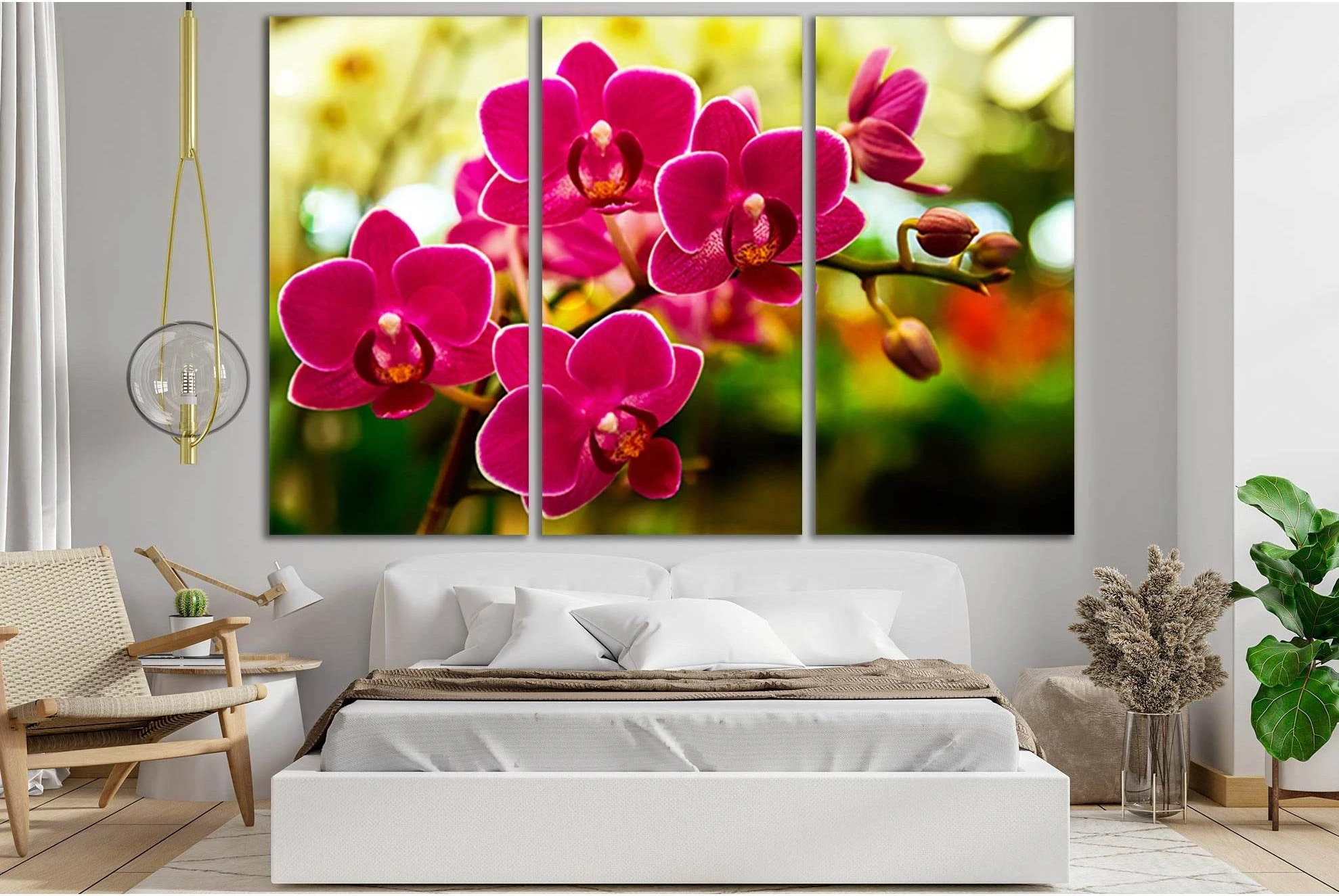 Orchid Flower In Tropical Garden №SL715 Ready to Hang Canvas Print - Zellart Canvas Prints 0new, ALL_Products, Floral & Botanical Wall Art