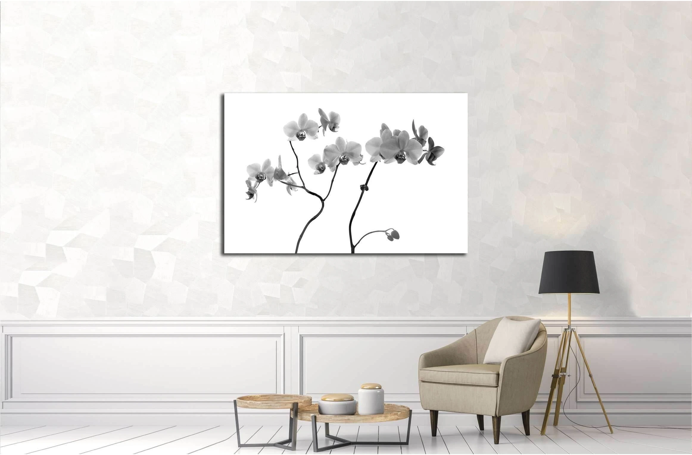 Orchid flowers close on gray background №3267 Ready to Hang Canvas Print - Zellart Canvas Prints ALL_Products, s-3267