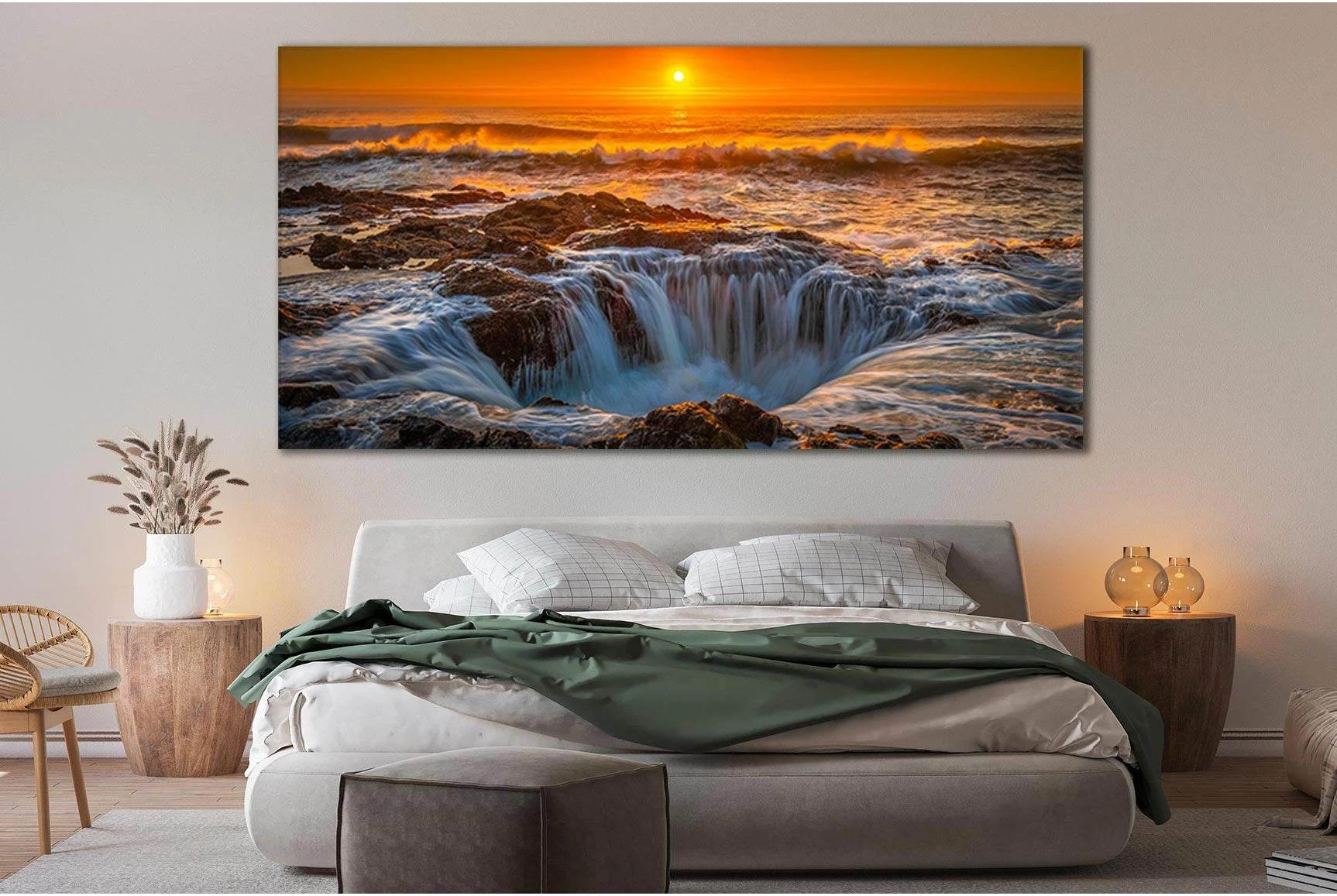 Oregon Ocean Dawn №SL212 Ready to Hang Canvas Print - Zellart Canvas Prints 0new, ALL_Products, Beach Ocean & Waves, SUNRISE & SUNSET WALL ART