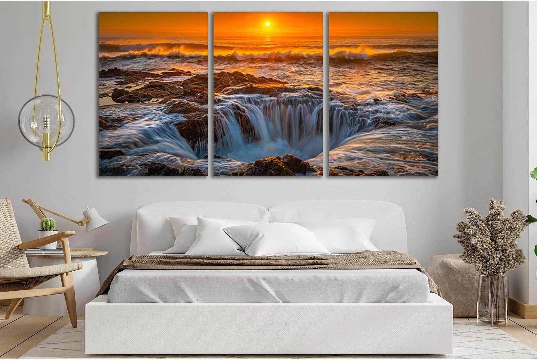 Oregon Ocean Dawn №SL212 Ready to Hang Canvas Print - Zellart Canvas Prints 0new, ALL_Products, Beach Ocean & Waves, SUNRISE & SUNSET WALL ART