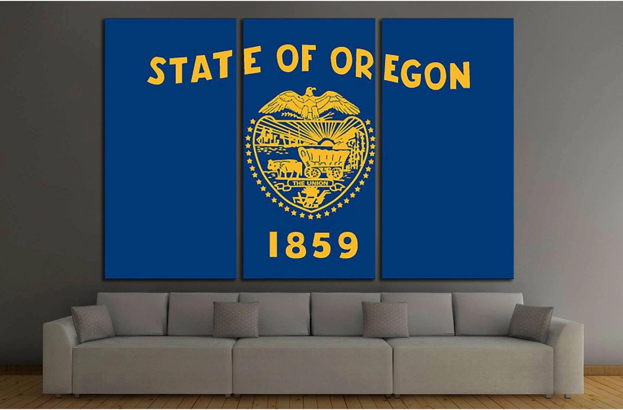 Oregon State Flag №683 Ready to Hang Canvas Print - Zellart Canvas Prints ALL_Products, s-683