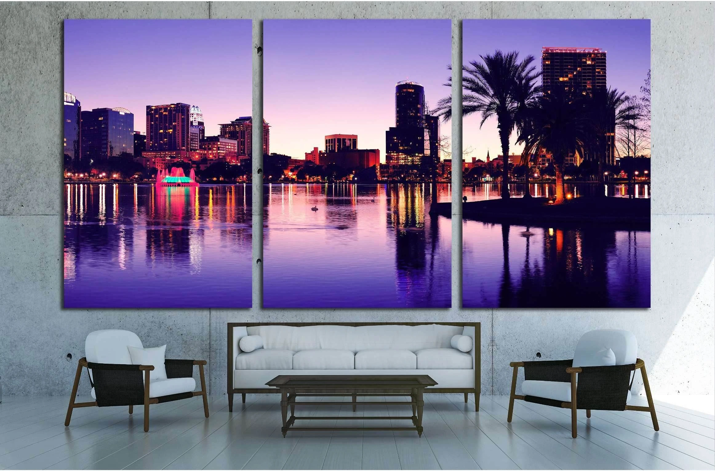 Orlando downtown skyline panorama №1934 Ready to Hang Canvas Print - Zellart Canvas Prints ALL_Products, s-1934
