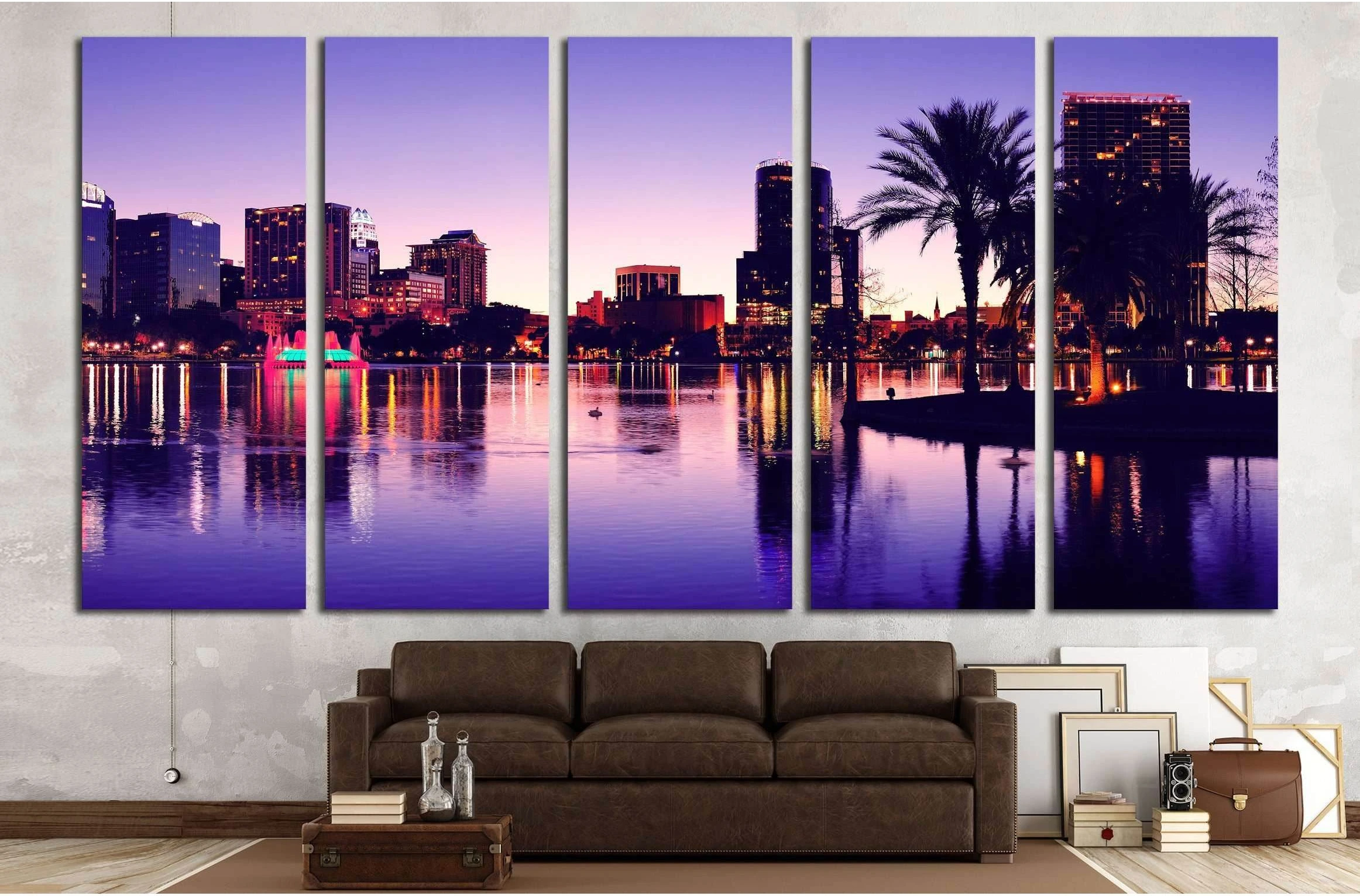 Orlando downtown skyline panorama №1934 Ready to Hang Canvas Print - Zellart Canvas Prints ALL_Products, s-1934