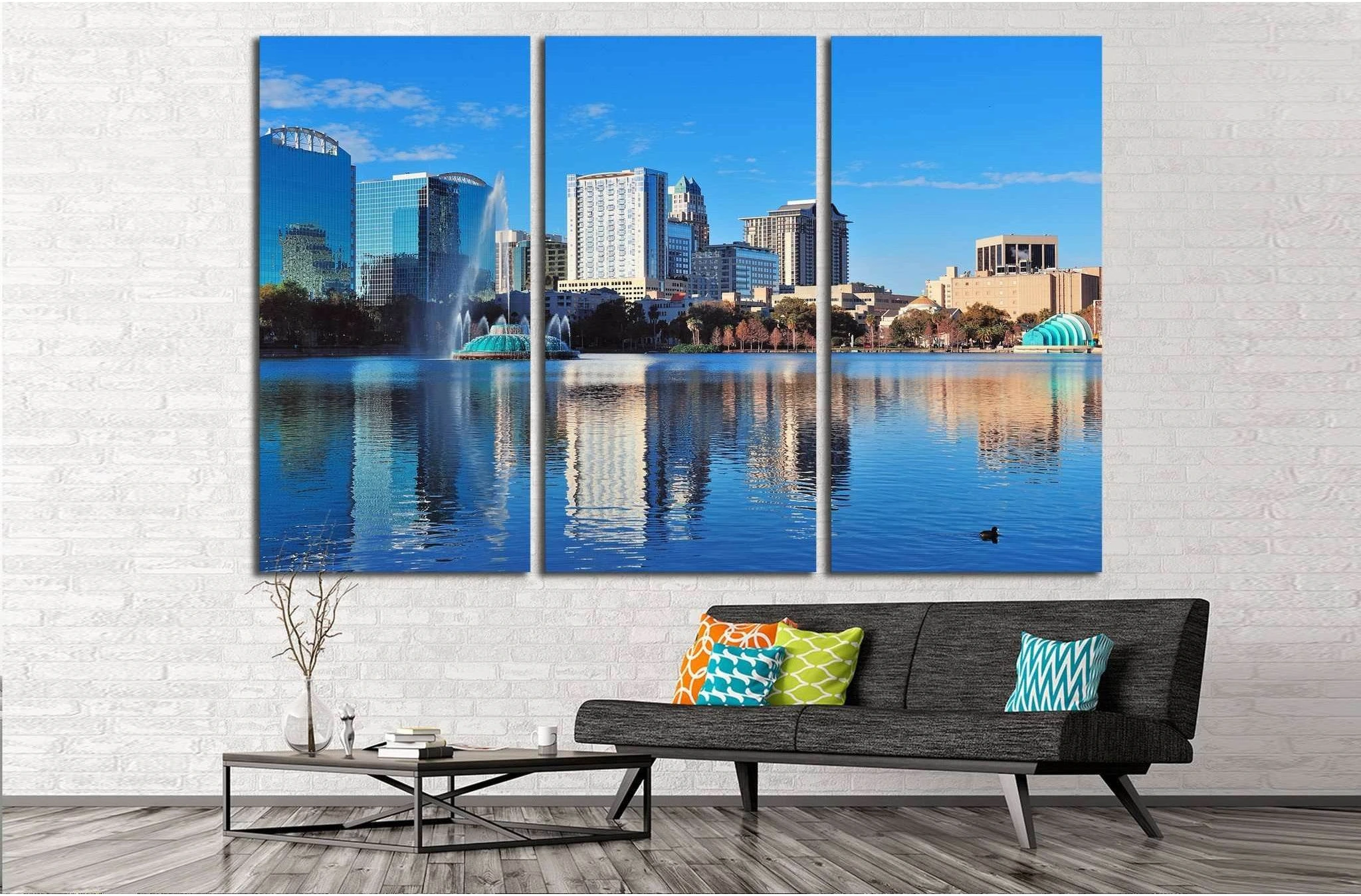 Orlando Lake Eola in the morning №1214 Ready to Hang Canvas Print - Zellart Canvas Prints ALL_Products, s-1214