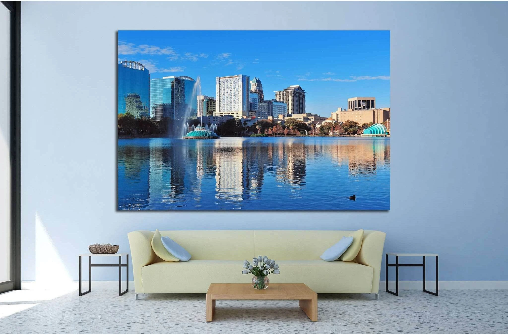 Orlando Lake Eola in the morning №1214 Ready to Hang Canvas Print - Zellart Canvas Prints ALL_Products, s-1214
