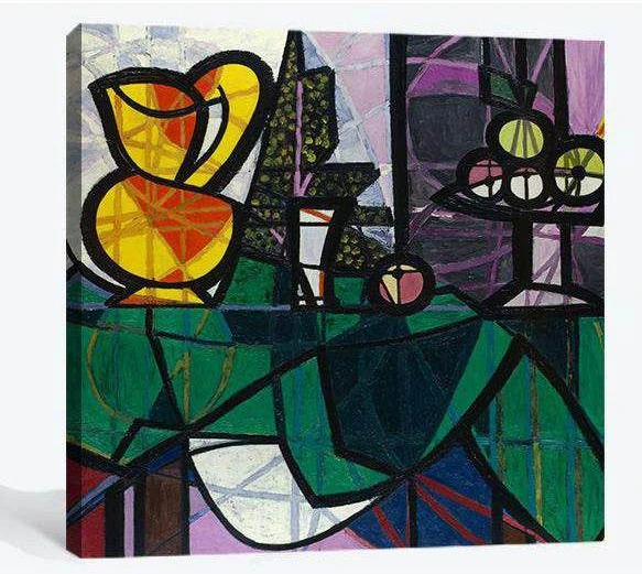 Pablo Picasso, Boccale e fruiteria - Ready to Hang Canvas Print - Zellart Canvas Prints 000Negative, 6150, ALL_Products