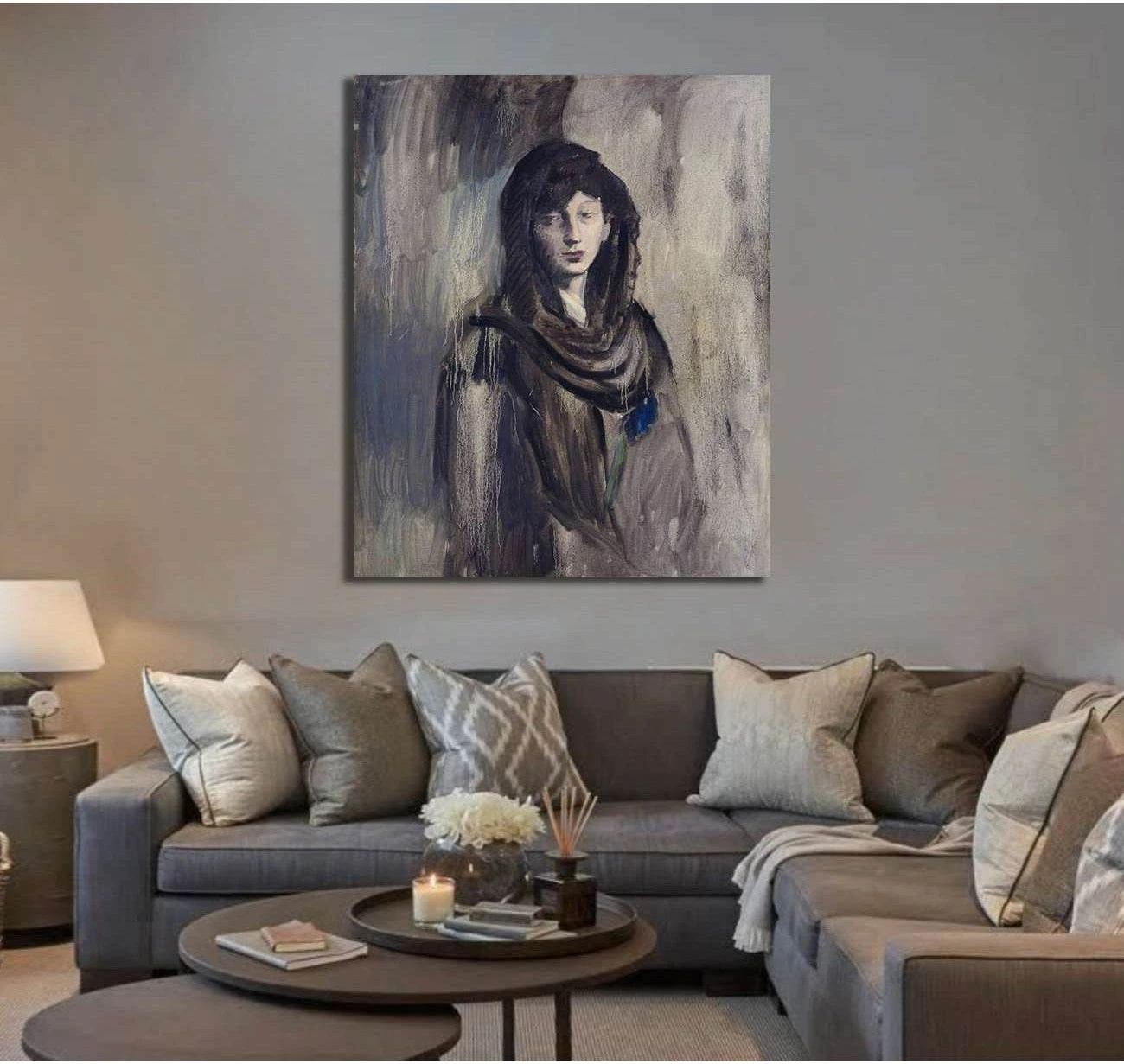 Pablo Picasso, Fernande con una mantiglia nera - Ready to Hang Canvas Print - Zellart Canvas Prints 000Negative, 6156, ALL_Products