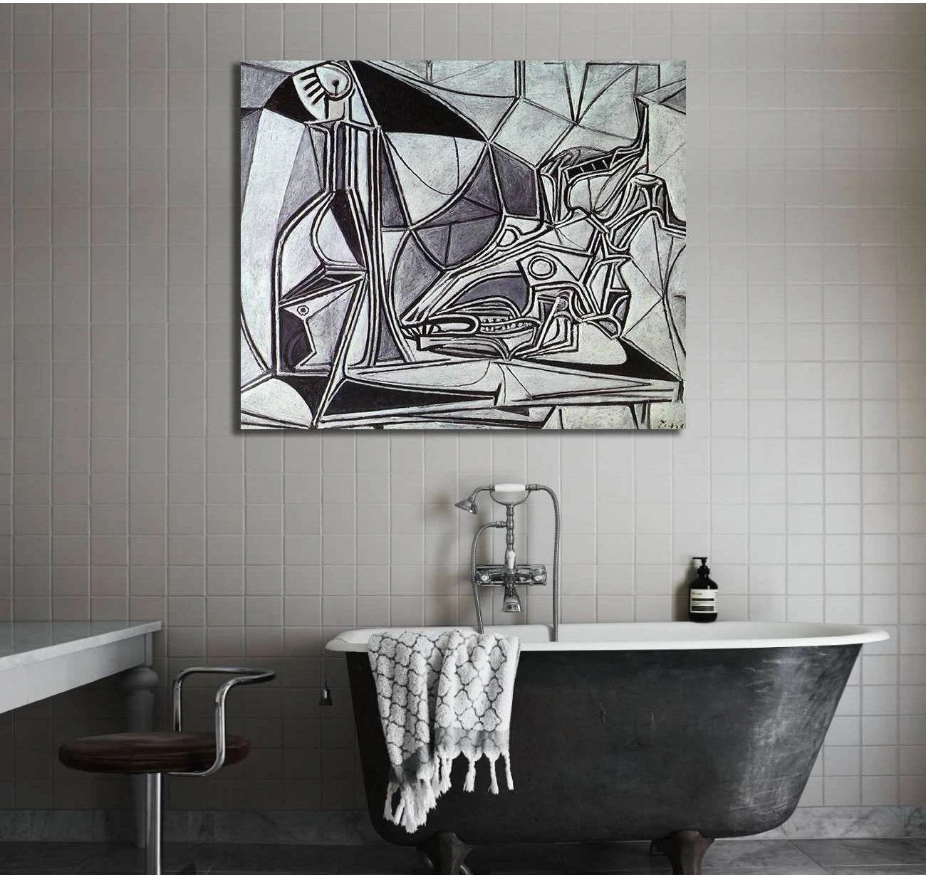 Pablo Picasso, Goat's Skull, Bottle, and Candle - Canvas print - Zellart Canvas Prints 000Negative, 6158, ALL_Products