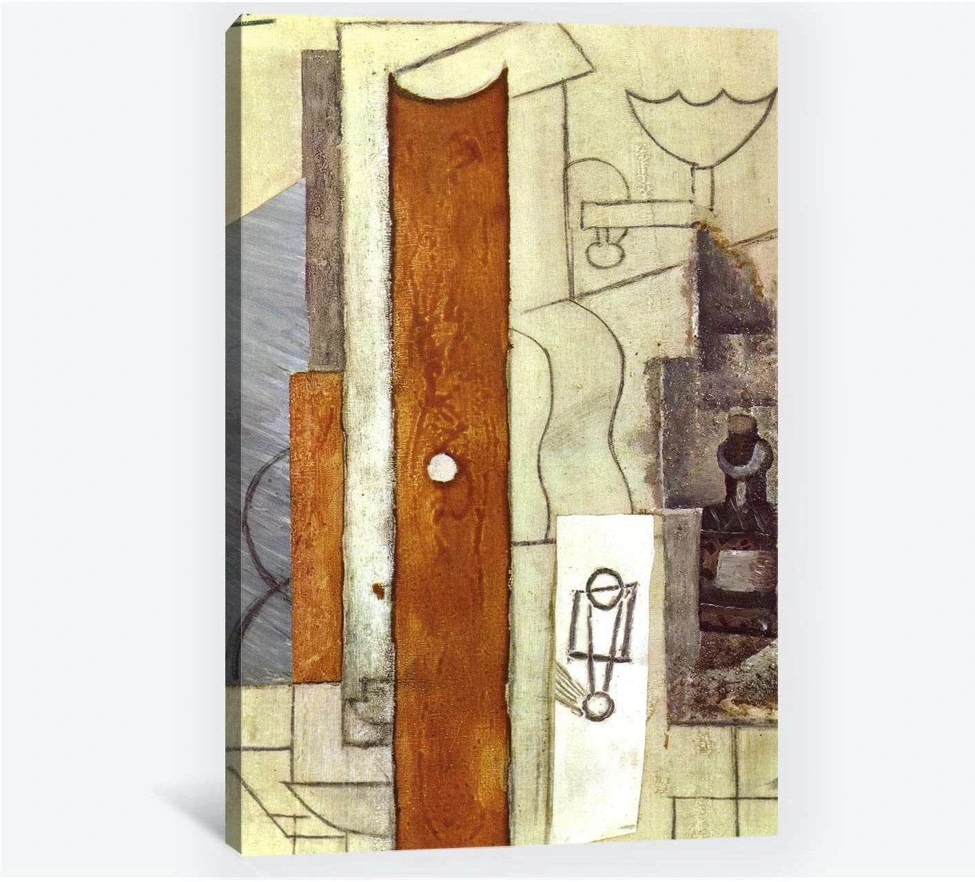 Pablo Picasso, Guitar, Gas-Jet and bottle - Canvas print - Zellart Canvas Prints 000Negative, 6159, ALL_Products