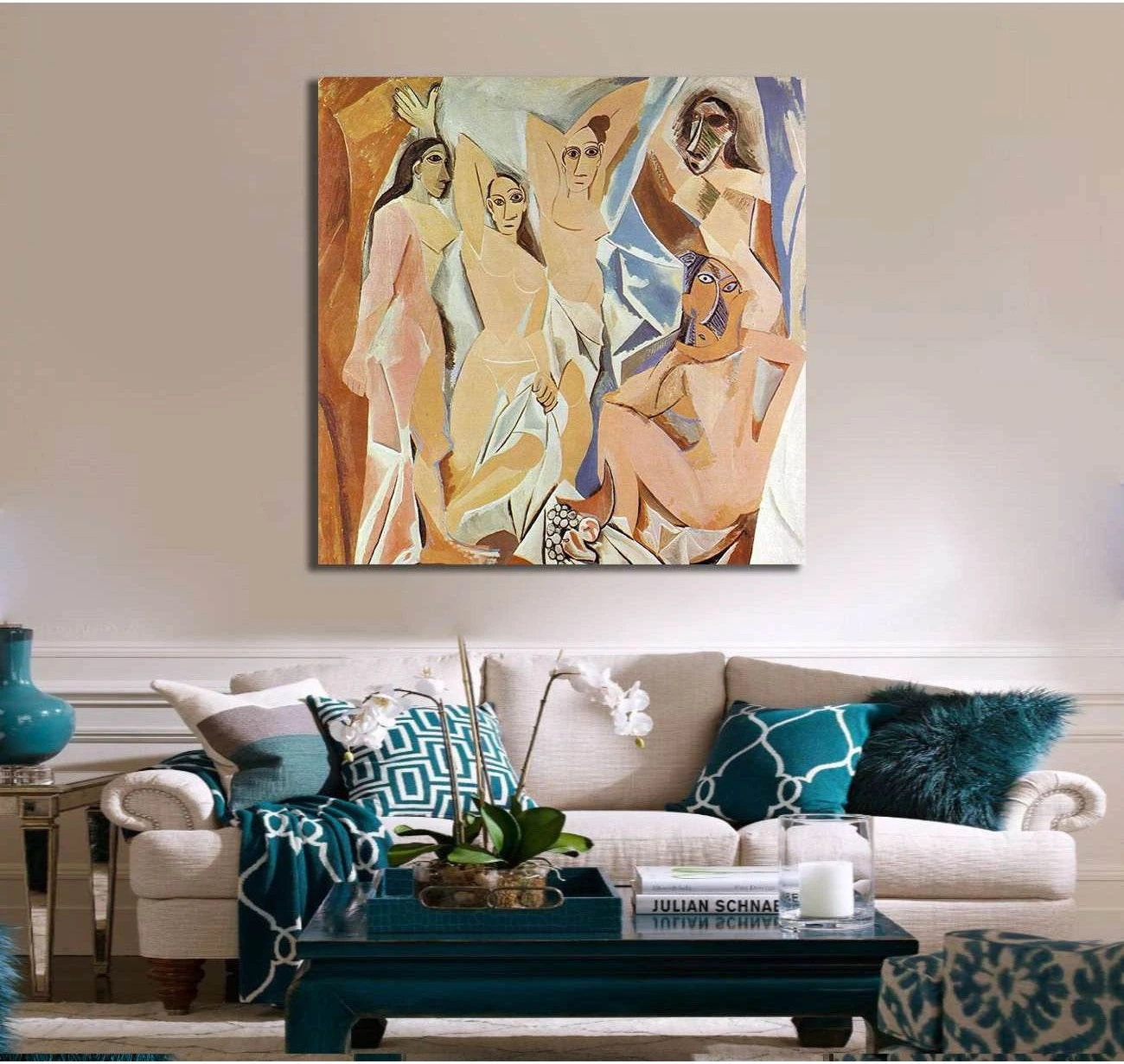 Pablo Picasso, Les Demoiselles d'Avignon - Ready to Hang Canvas Print - Zellart Canvas Prints 000Negative, 6162, ALL_Products