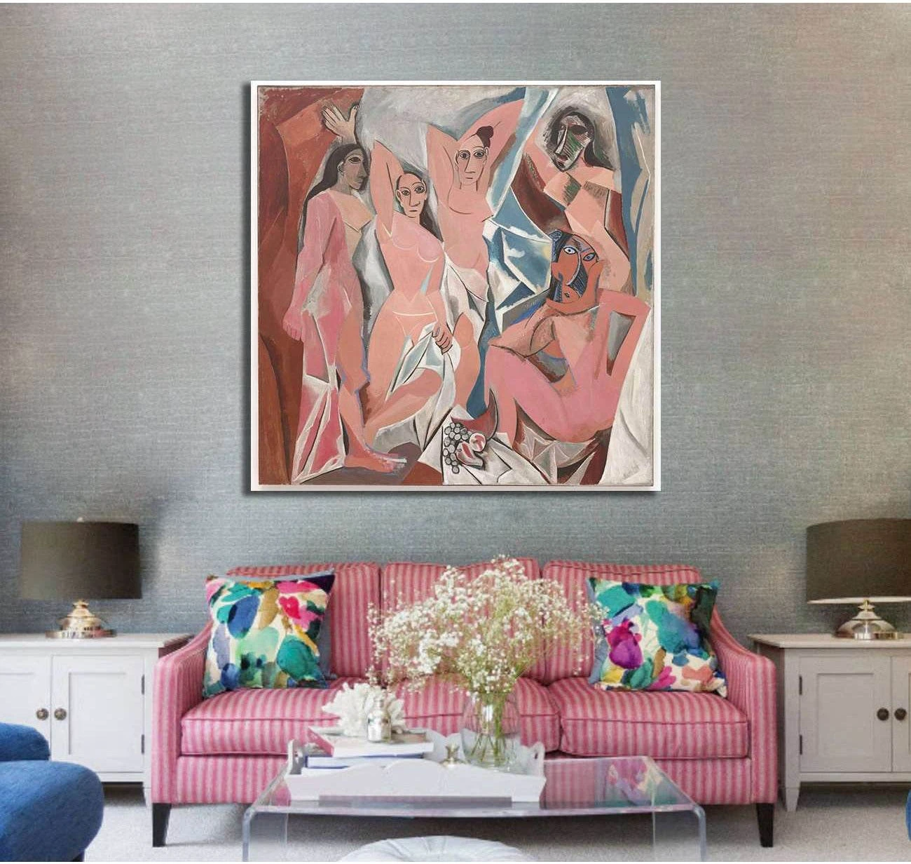Pablo Picasso, Les Demoiselles d'Avignon - Ready to Hang Canvas Print - Zellart Canvas Prints 000Negative, 6006, ALL_Products