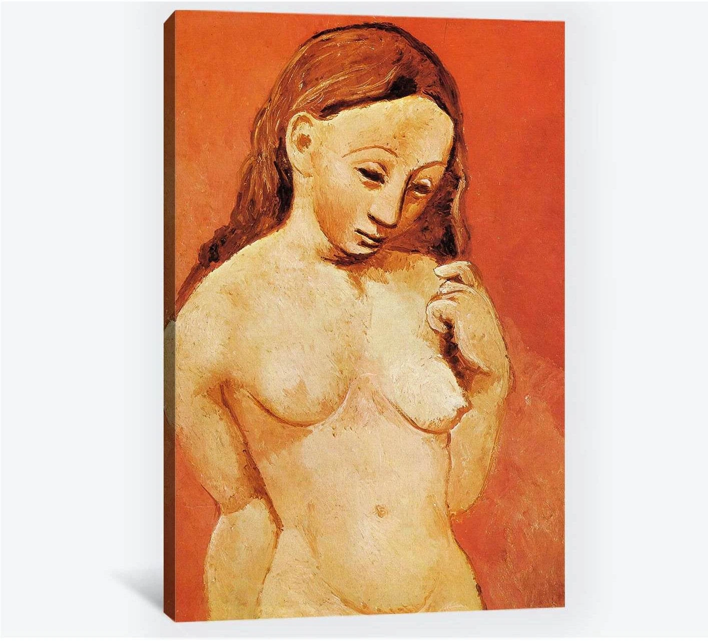 Pablo Picasso, Nude against a red background - Ready to Hang Canvas Print - Zellart Canvas Prints 000Negative, 6164, ALL_Products