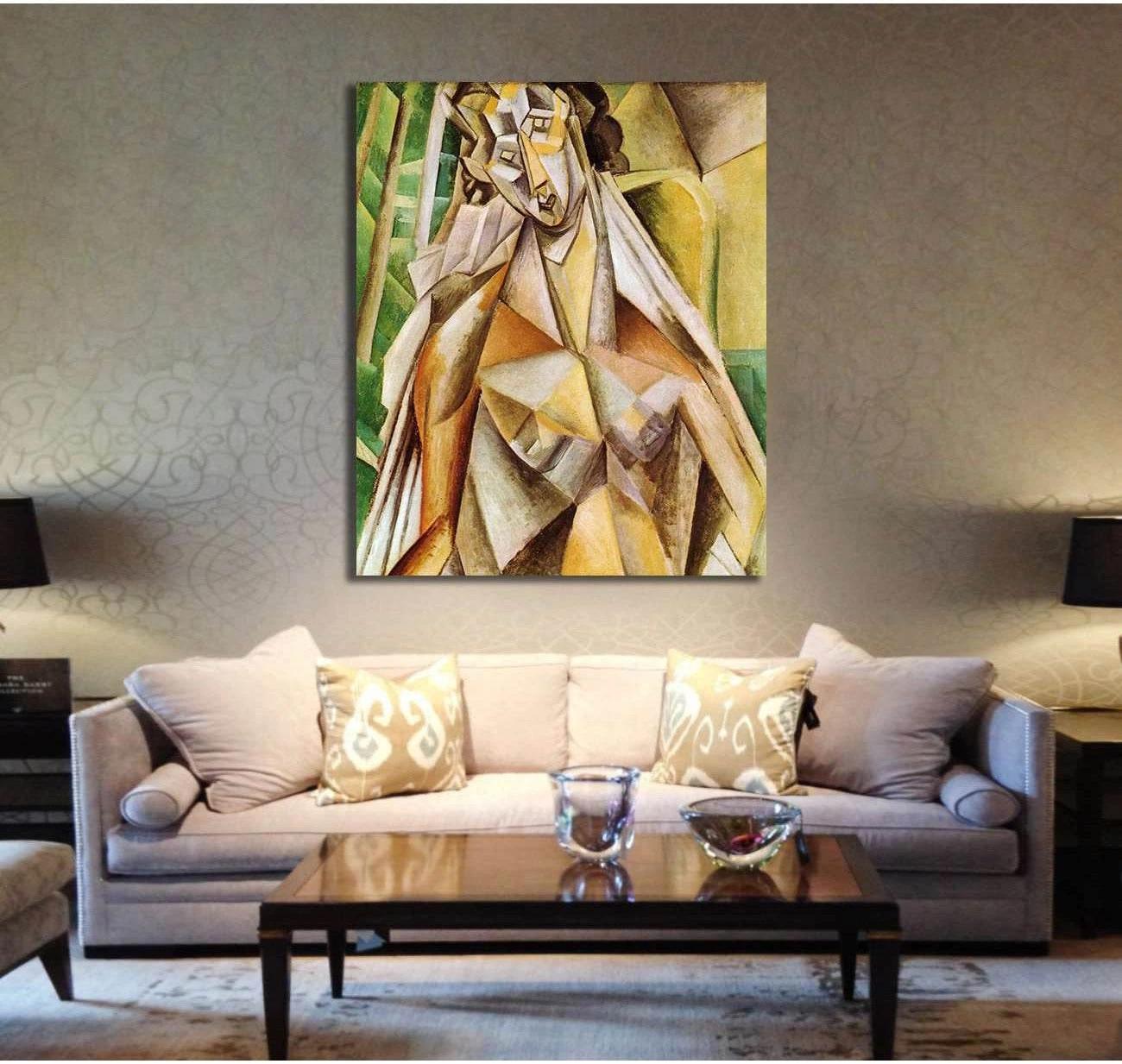 Pablo Picasso, Nude in an armchair (Seated Woman) - Canvas print - Zellart Canvas Prints 000Negative, 6165, ALL_Products