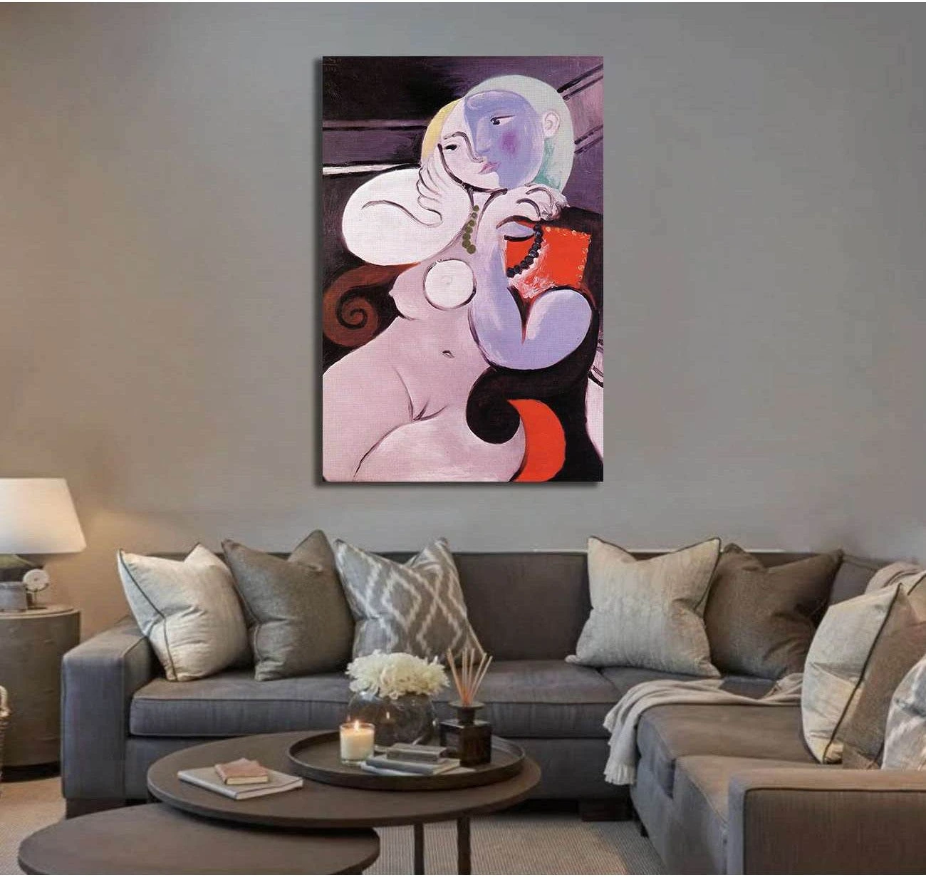 Pablo Picasso, Nude woman in a red armchair - Canvas print - Zellart Canvas Prints 000Negative, 6166, ALL_Products