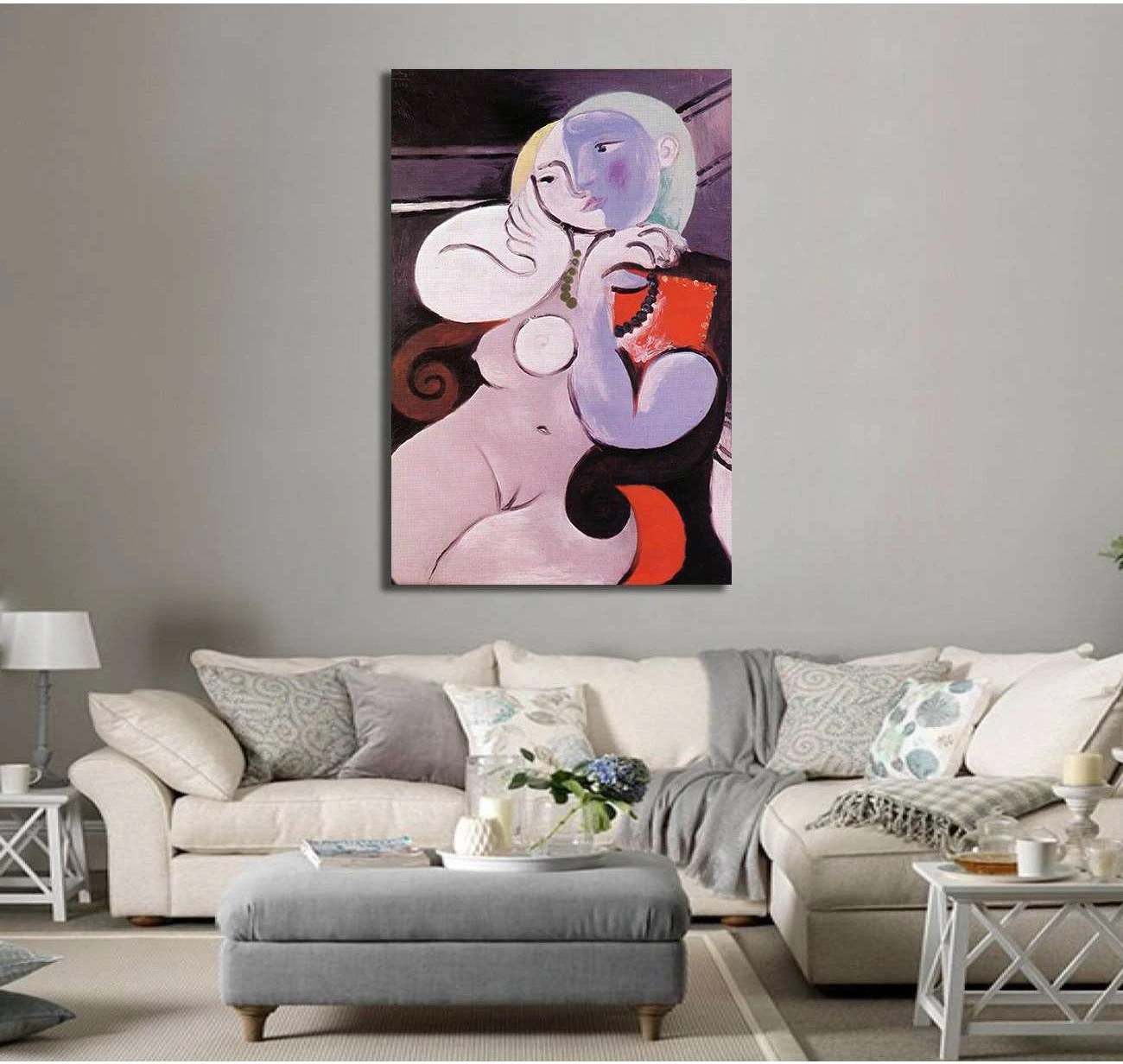 Pablo Picasso, Nude woman in a red armchair - Canvas print - Zellart Canvas Prints 000Negative, 6166, ALL_Products
