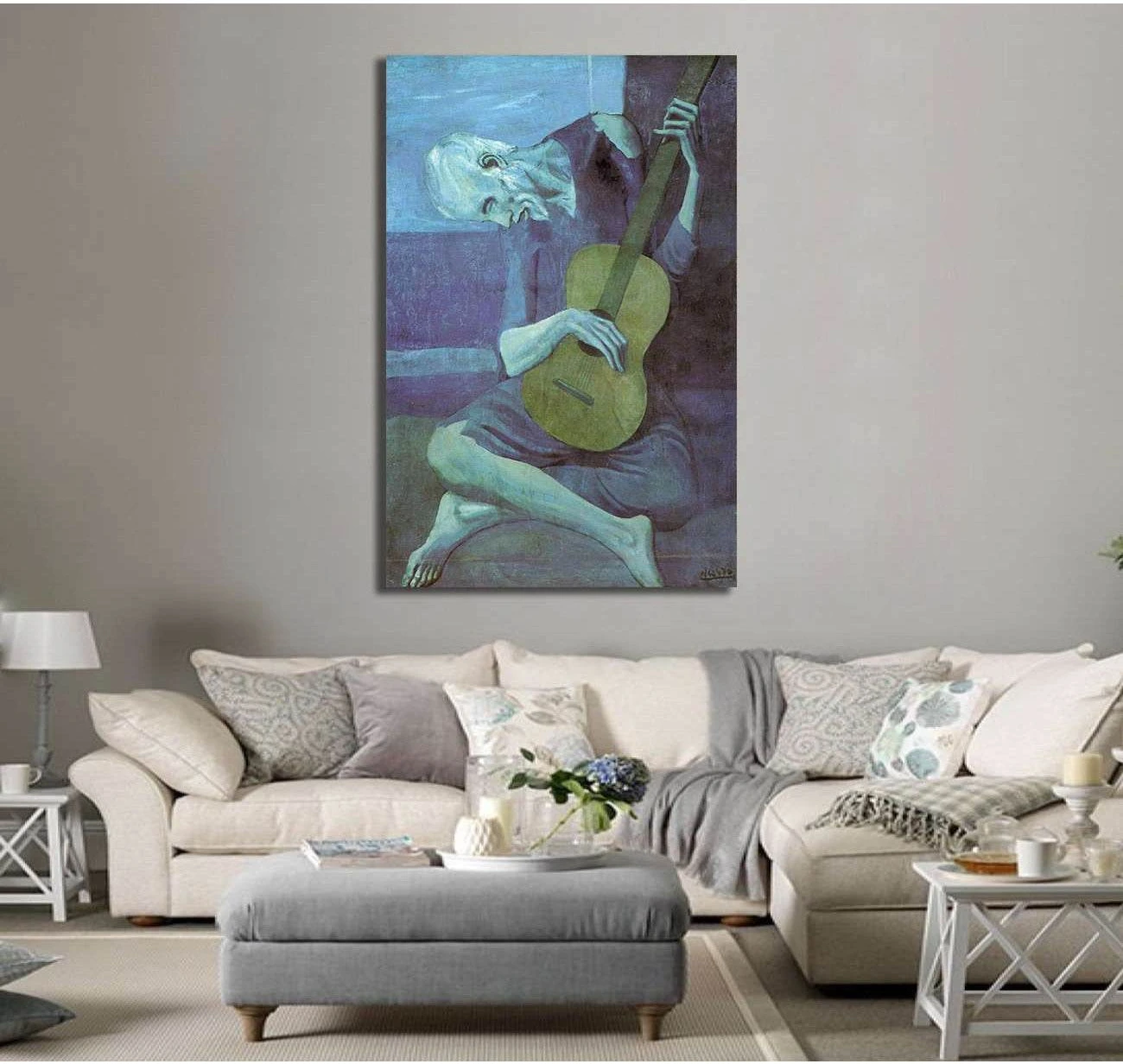 Pablo Picasso, old guitarist - Canvas print - Zellart Canvas Prints 000Negative, 6181, ALL_Products