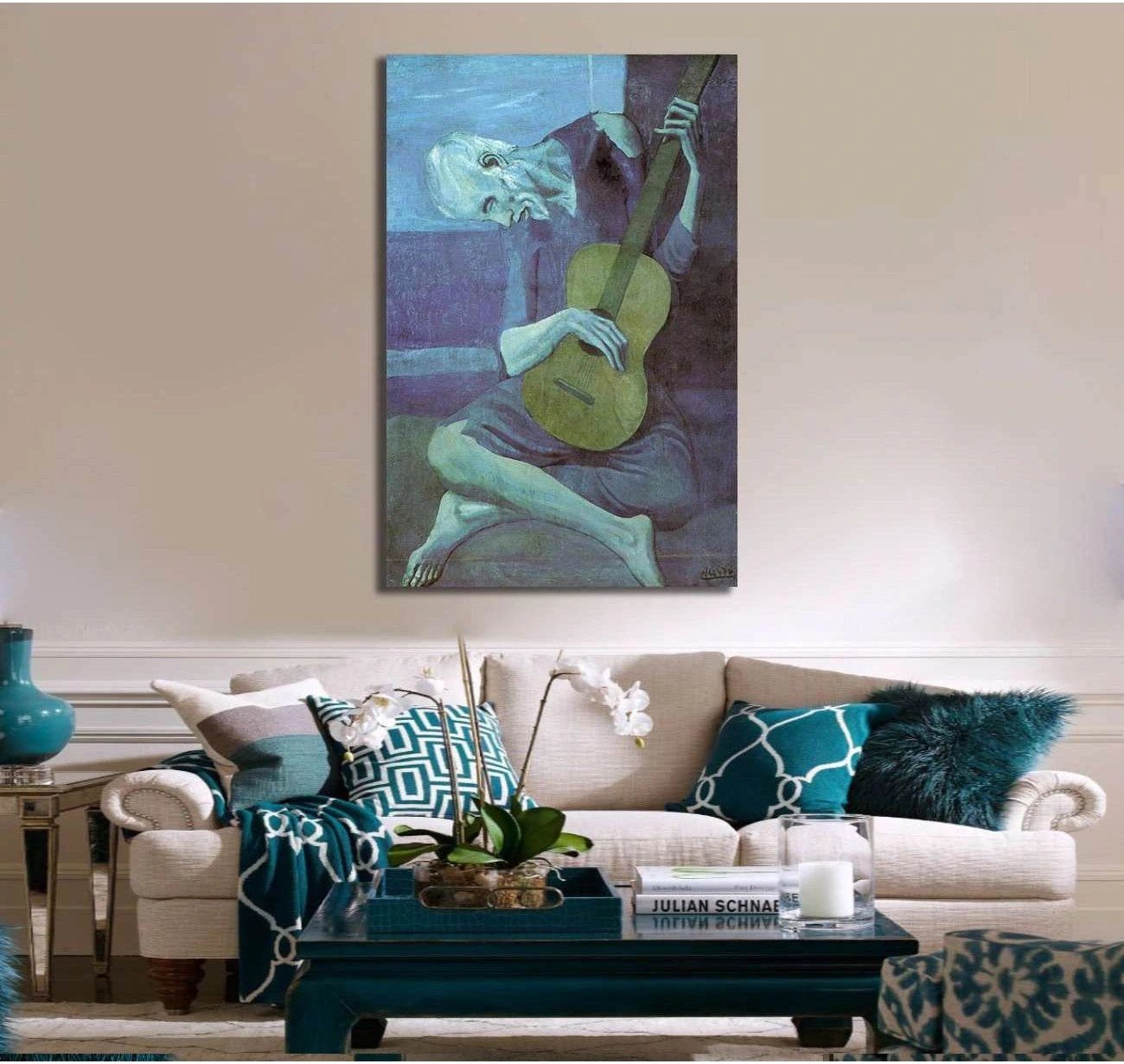 Pablo Picasso, old guitarist - Canvas print - Zellart Canvas Prints 000Negative, 6181, ALL_Products