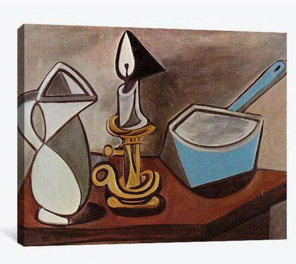 Pablo Picasso, Pitcher, candle and casserole - Canvas print - Zellart Canvas Prints 000Negative, 6169, ALL_Products