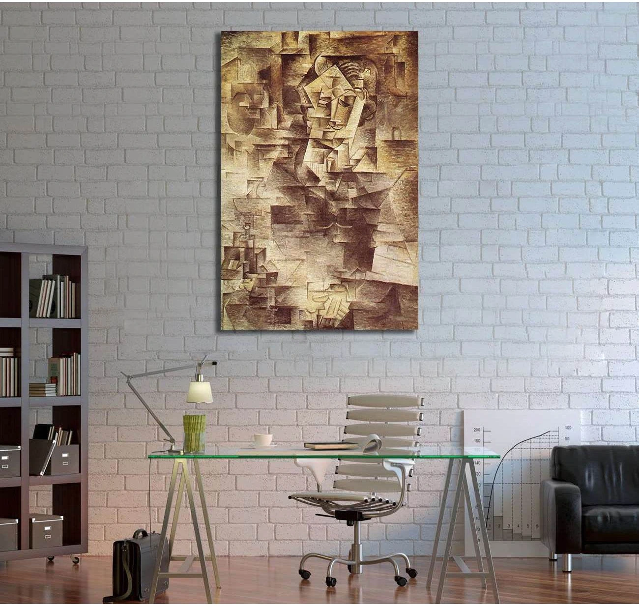 Pablo Picasso, Portrait of Daniel-Henry Kahnweiler - Canvas print - Zellart Canvas Prints 000Negative, 6168, ALL_Products