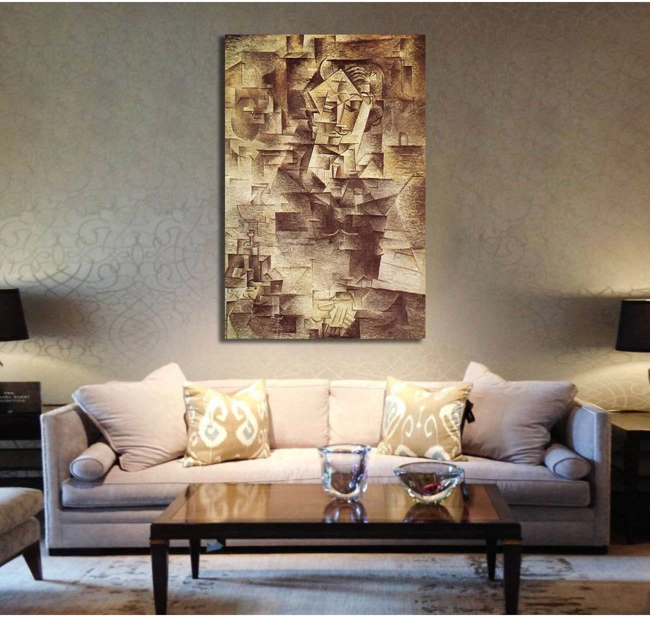 Pablo Picasso, Portrait of Daniel-Henry Kahnweiler - Canvas print - Zellart Canvas Prints 000Negative, 6168, ALL_Products