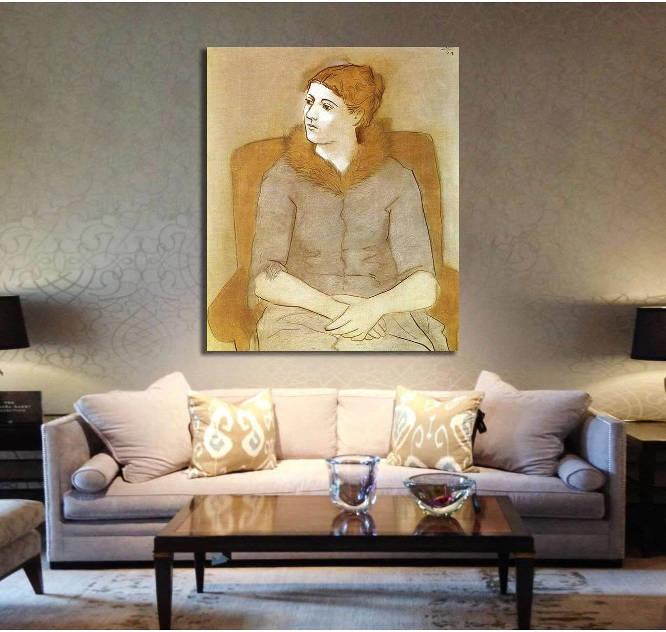 Pablo Picasso, Portrait of Olga - Canvas print - Zellart Canvas Prints 000Negative, 6171, ALL_Products