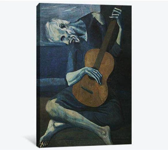Pablo Picasso the old guitarist - Ready to Hang Canvas Print - Zellart Canvas Prints 000Negative, 6002, ALL_Products