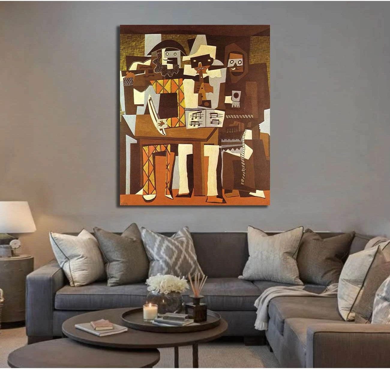 Pablo Picasso, Three Musicians - Canvas print - Zellart Canvas Prints 000Negative, 6188, ALL_Products
