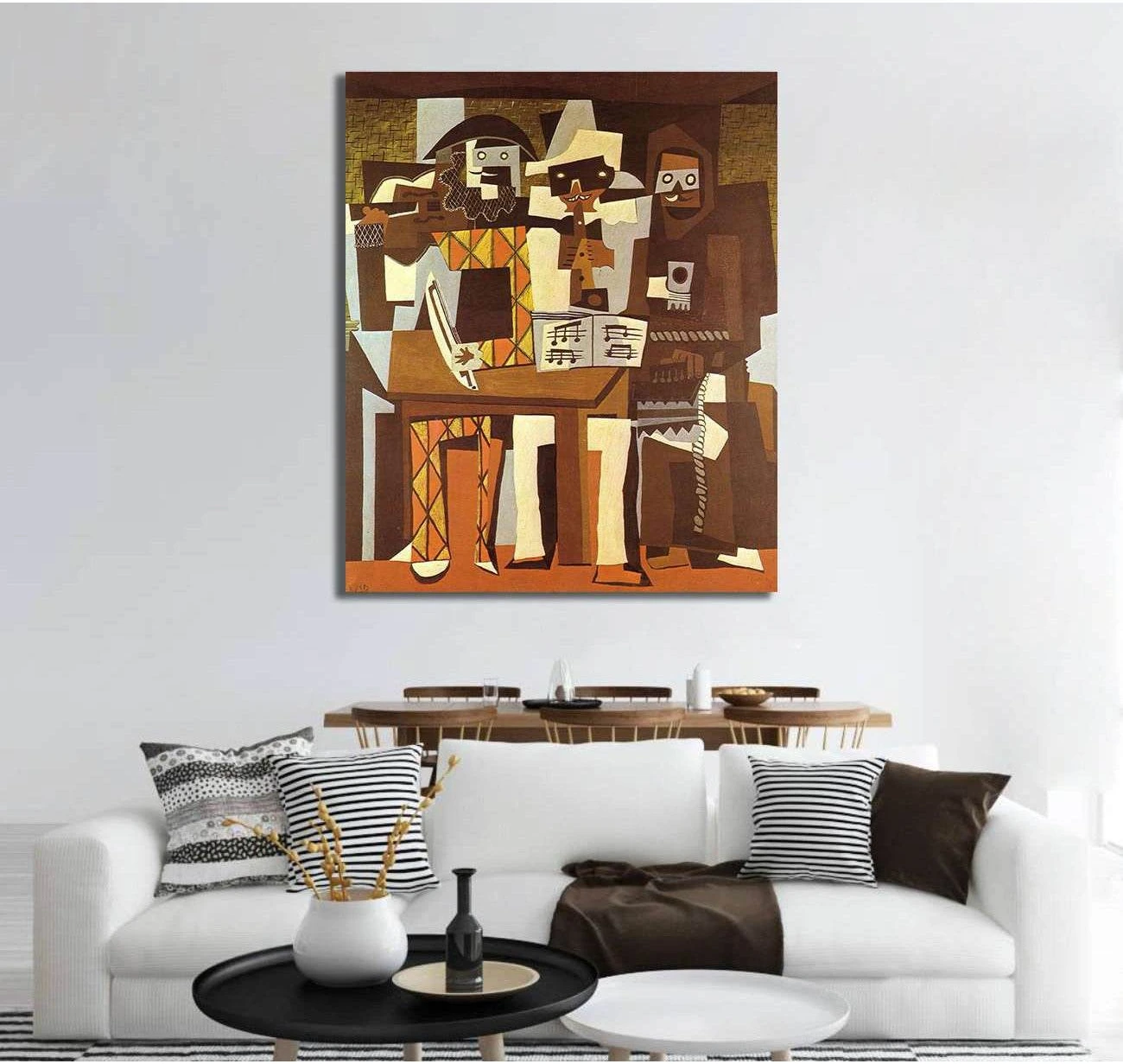 Pablo Picasso, Three Musicians - Canvas print - Zellart Canvas Prints 000Negative, 6188, ALL_Products