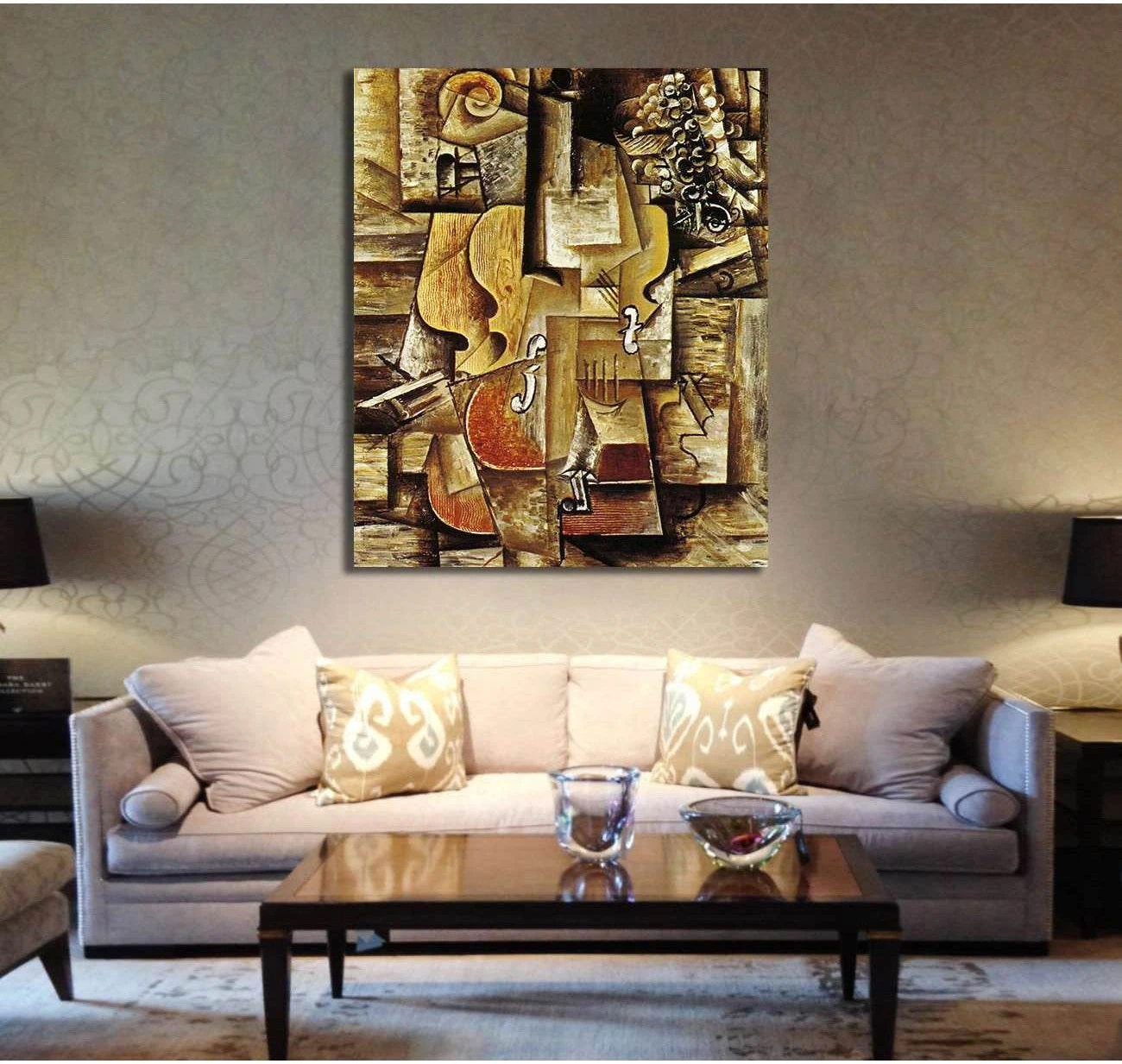 Pablo Picasso, Violin and Grapes - Canvas print - Zellart Canvas Prints 000Negative, 6191, ALL_Products