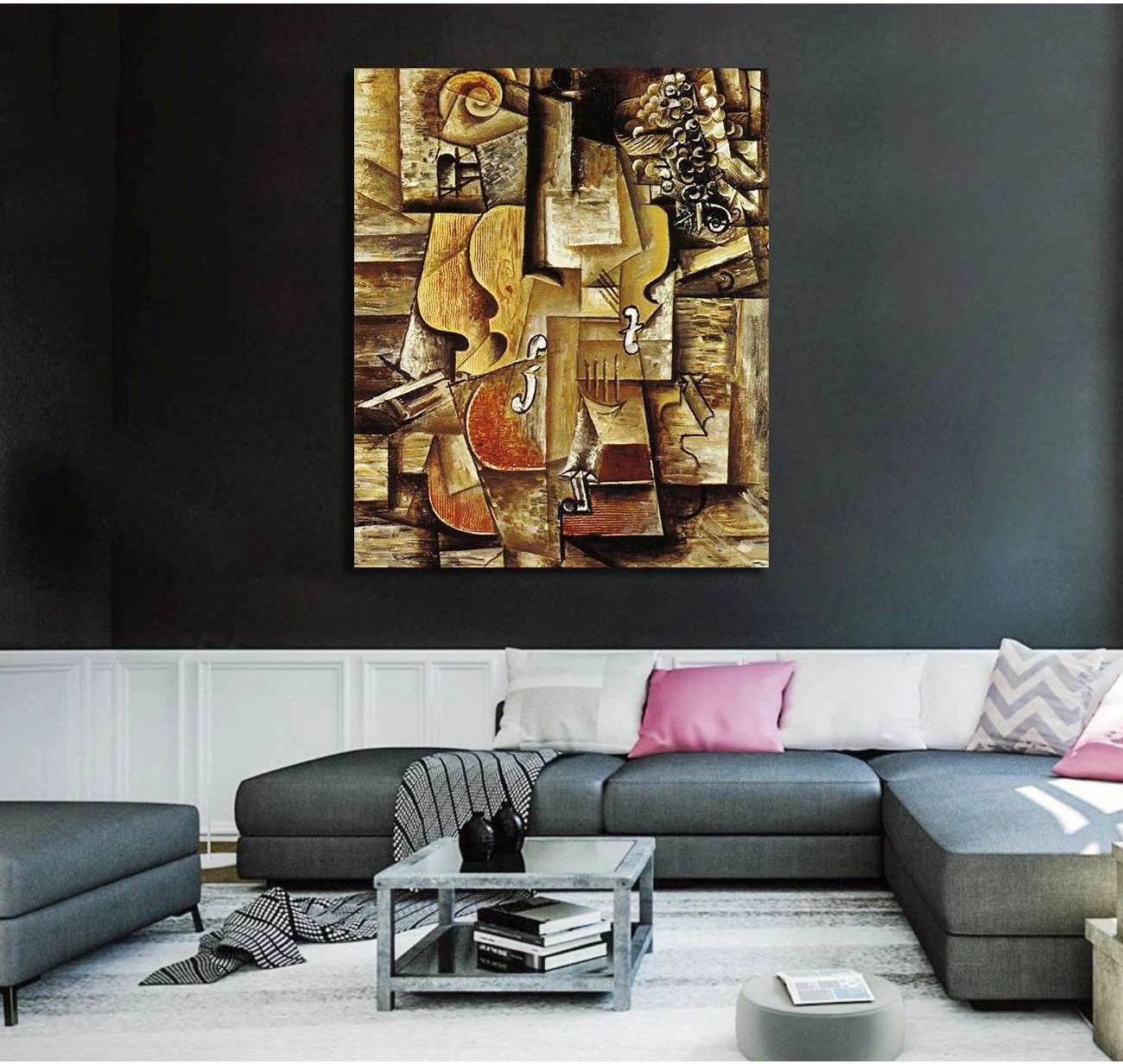 Pablo Picasso, Violin and Grapes - Canvas print - Zellart Canvas Prints 000Negative, 6191, ALL_Products