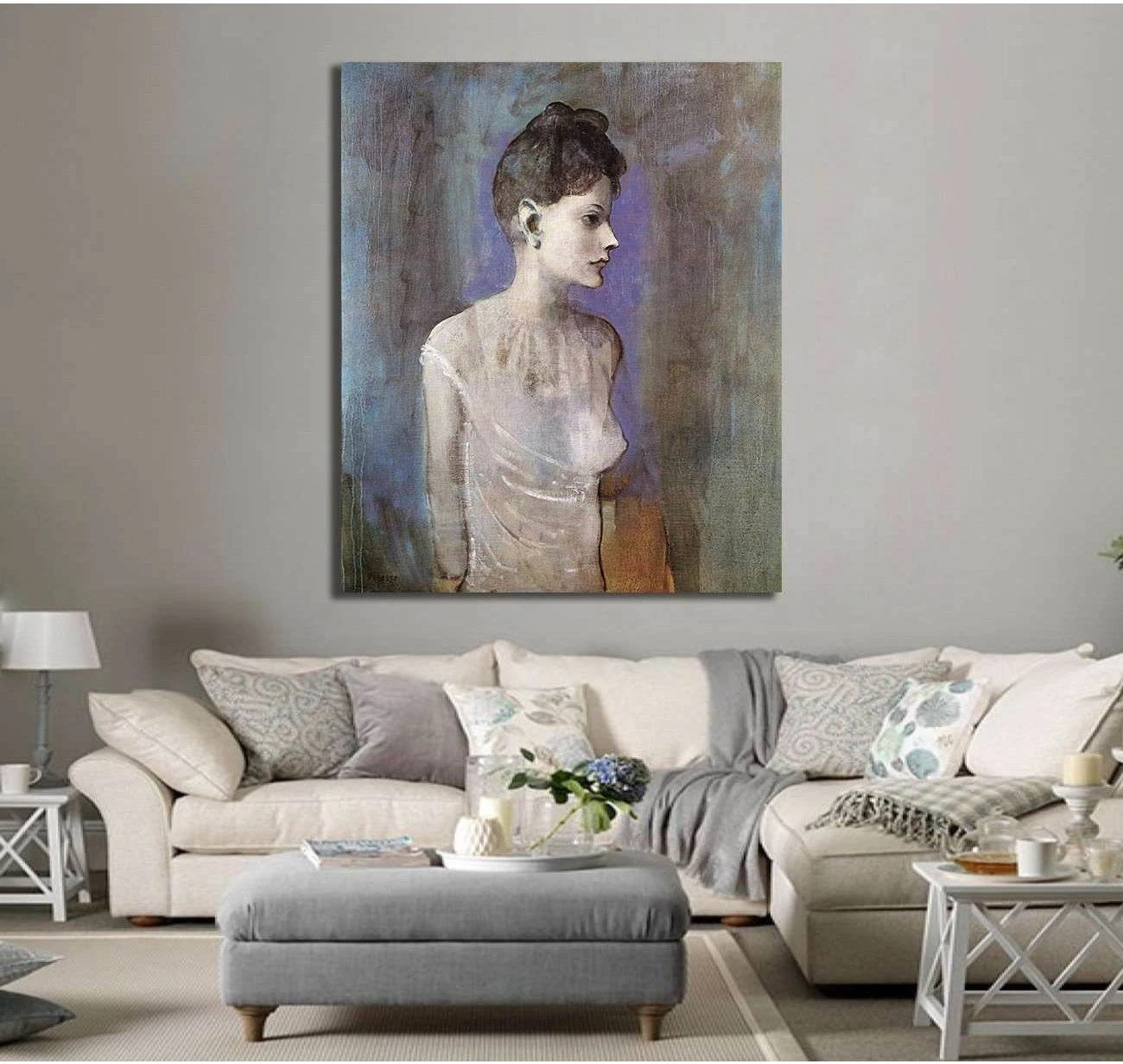 Pablo Picasso, Woman in a chemise - Canvas print - Zellart Canvas Prints 000Negative, 6194, ALL_Products