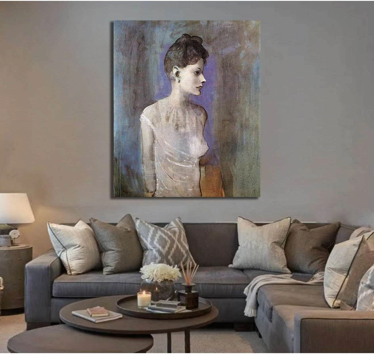 Pablo Picasso, Woman in a chemise - Canvas print - Zellart Canvas Prints 000Negative, 6194, ALL_Products