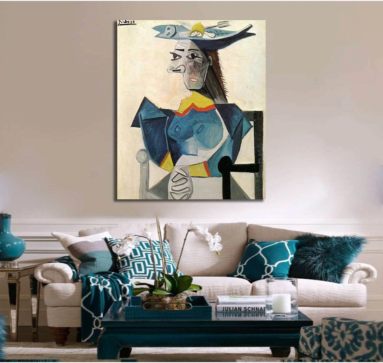 Pablo Picasso, Woman in a fish hat - Canvas print - Zellart Canvas Prints 000Negative, 6195, ALL_Products