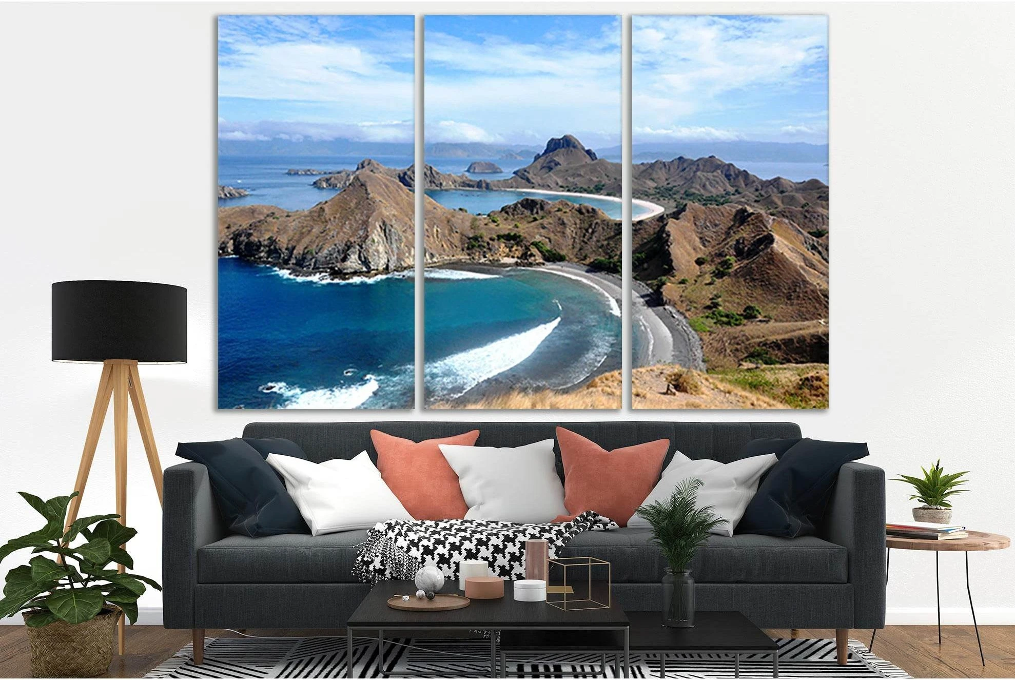Padar Island Komodo Archipelago №SL201 Ready to Hang Canvas Print - Zellart Canvas Prints 0new, ALL_Products, Beach Ocean & Waves