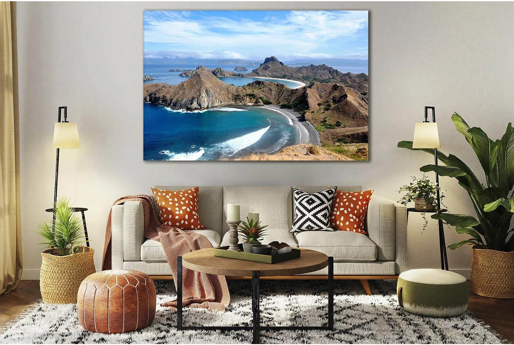 Padar Island Komodo Archipelago №SL201 Ready to Hang Canvas Print - Zellart Canvas Prints 0new, ALL_Products, Beach Ocean & Waves