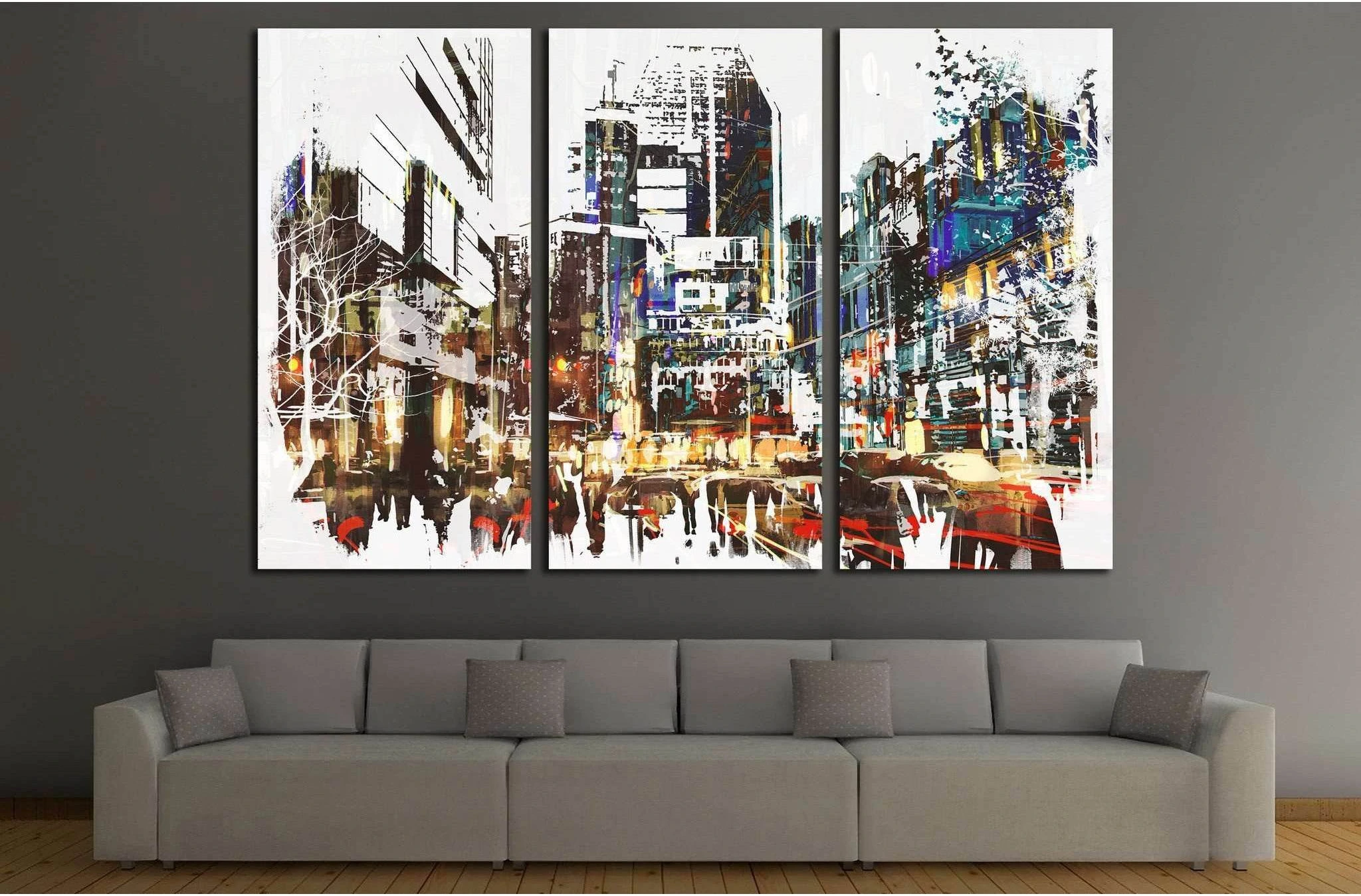 Painted City №534 Ready to Hang Canvas Print - Zellart Canvas Prints ALL_Products, s-534