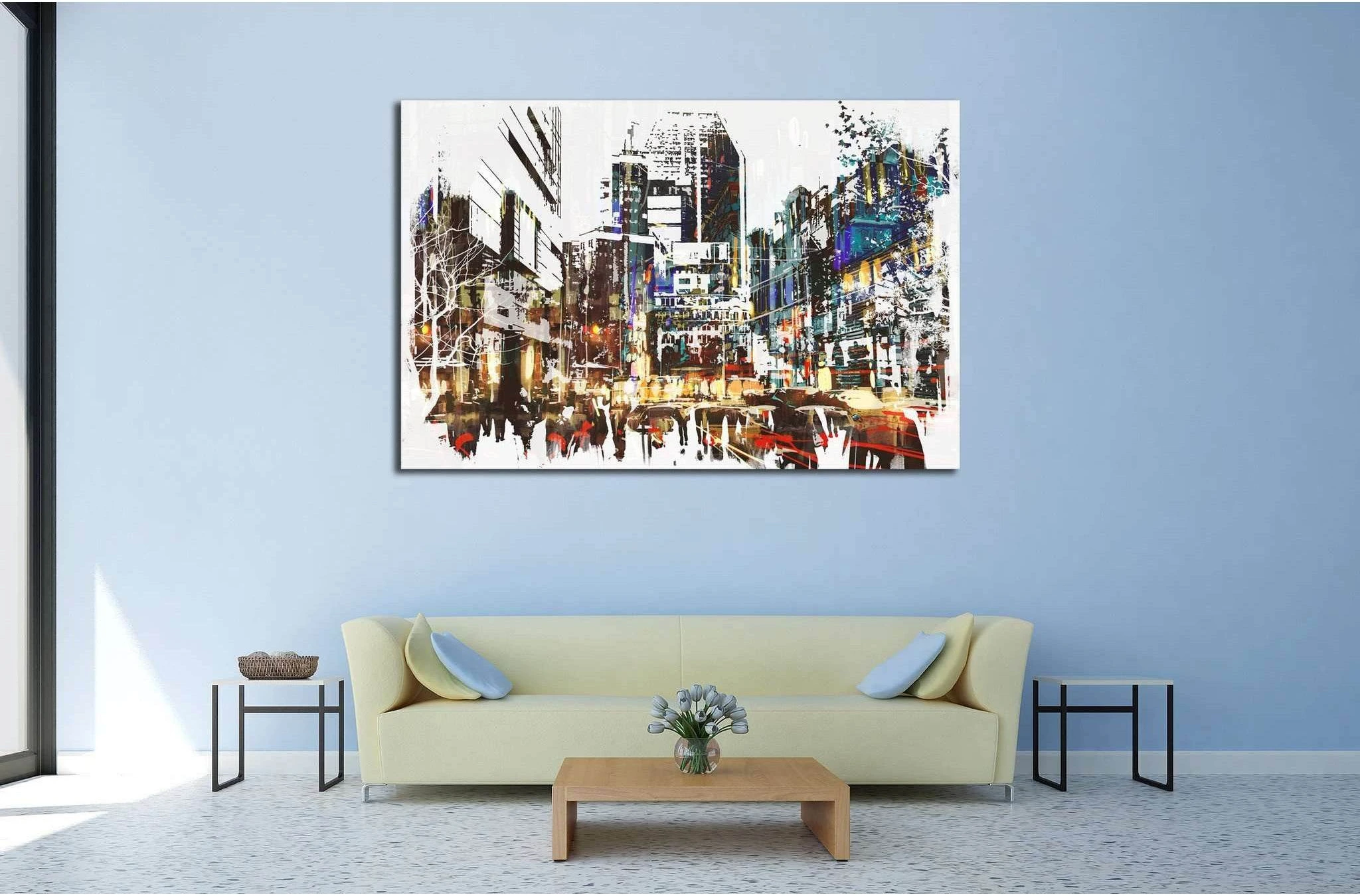 Painted City №534 Ready to Hang Canvas Print - Zellart Canvas Prints ALL_Products, s-534