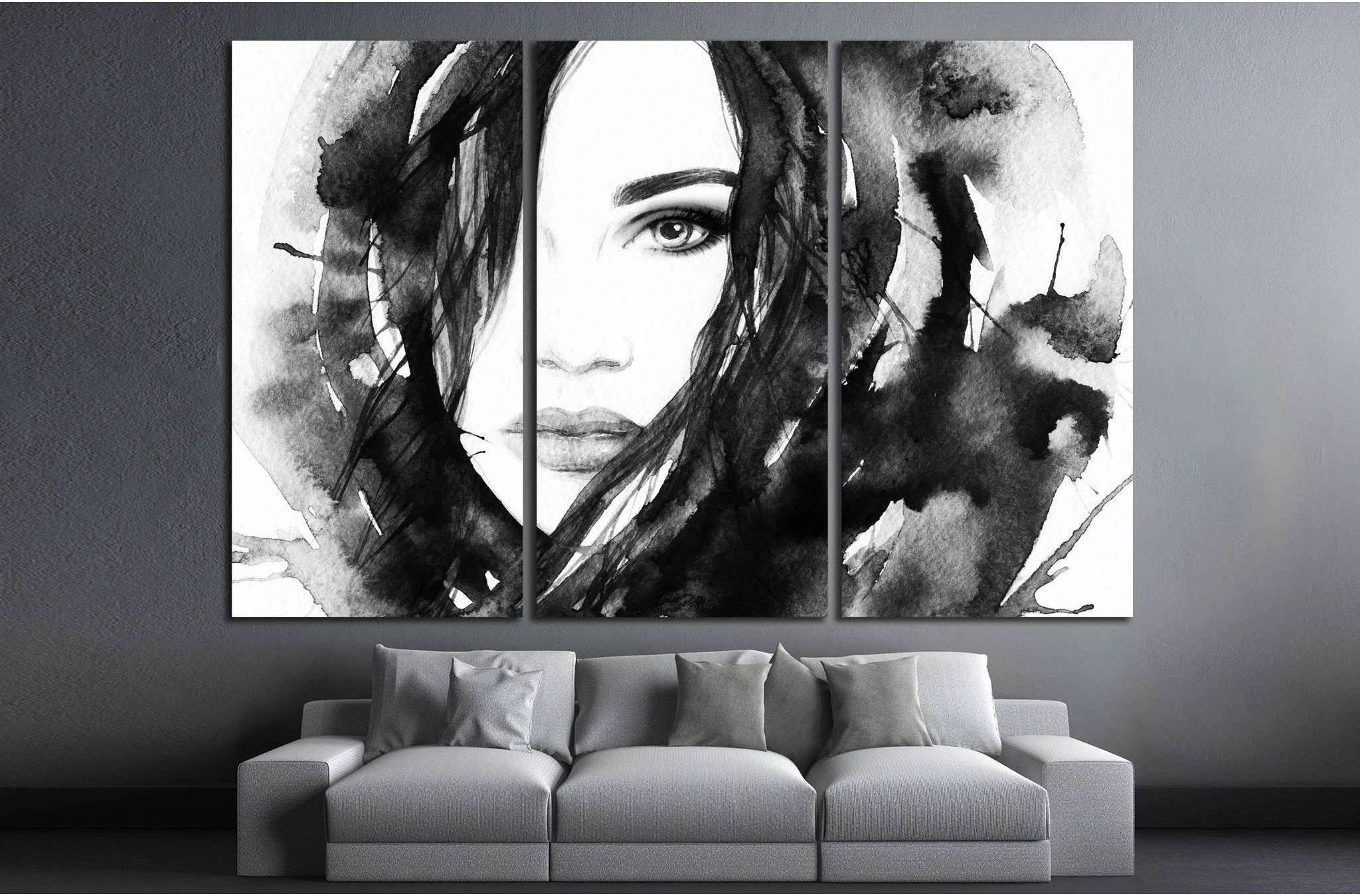 Painted Girl №721 Ready to Hang Canvas Print - Zellart Canvas Prints ALL_Products, s-721