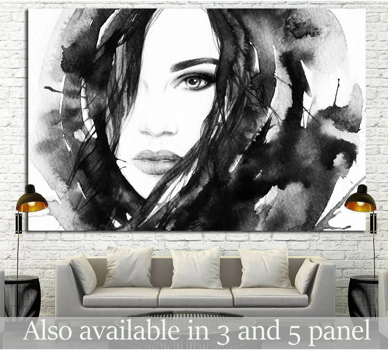 Painted Girl №721 Ready to Hang Canvas Print - Zellart Canvas Prints ALL_Products, s-721
