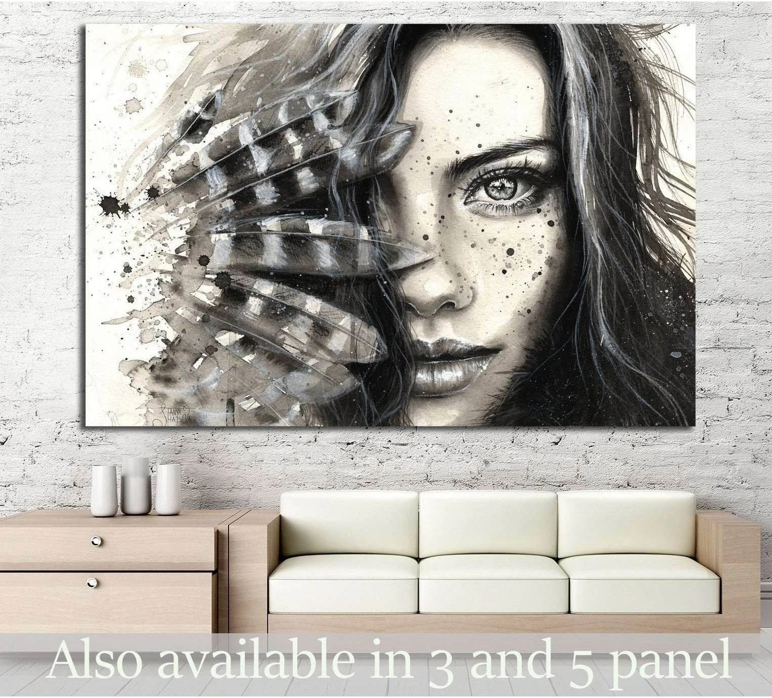 Painted Girl №722 Ready to Hang Canvas Print - Zellart Canvas Prints ALL_Products, s-722
