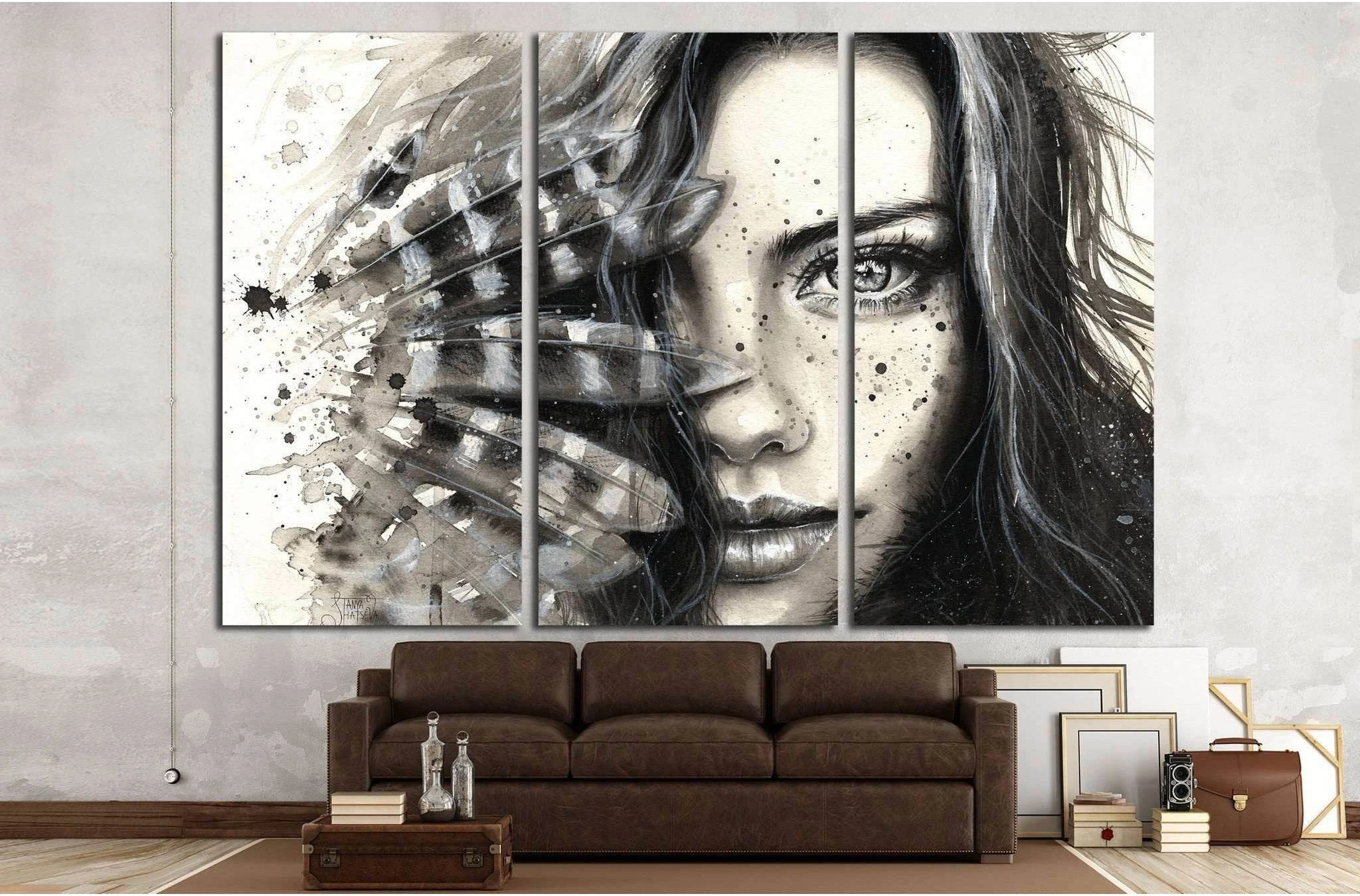 Painted Girl №722 Ready to Hang Canvas Print - Zellart Canvas Prints ALL_Products, s-722