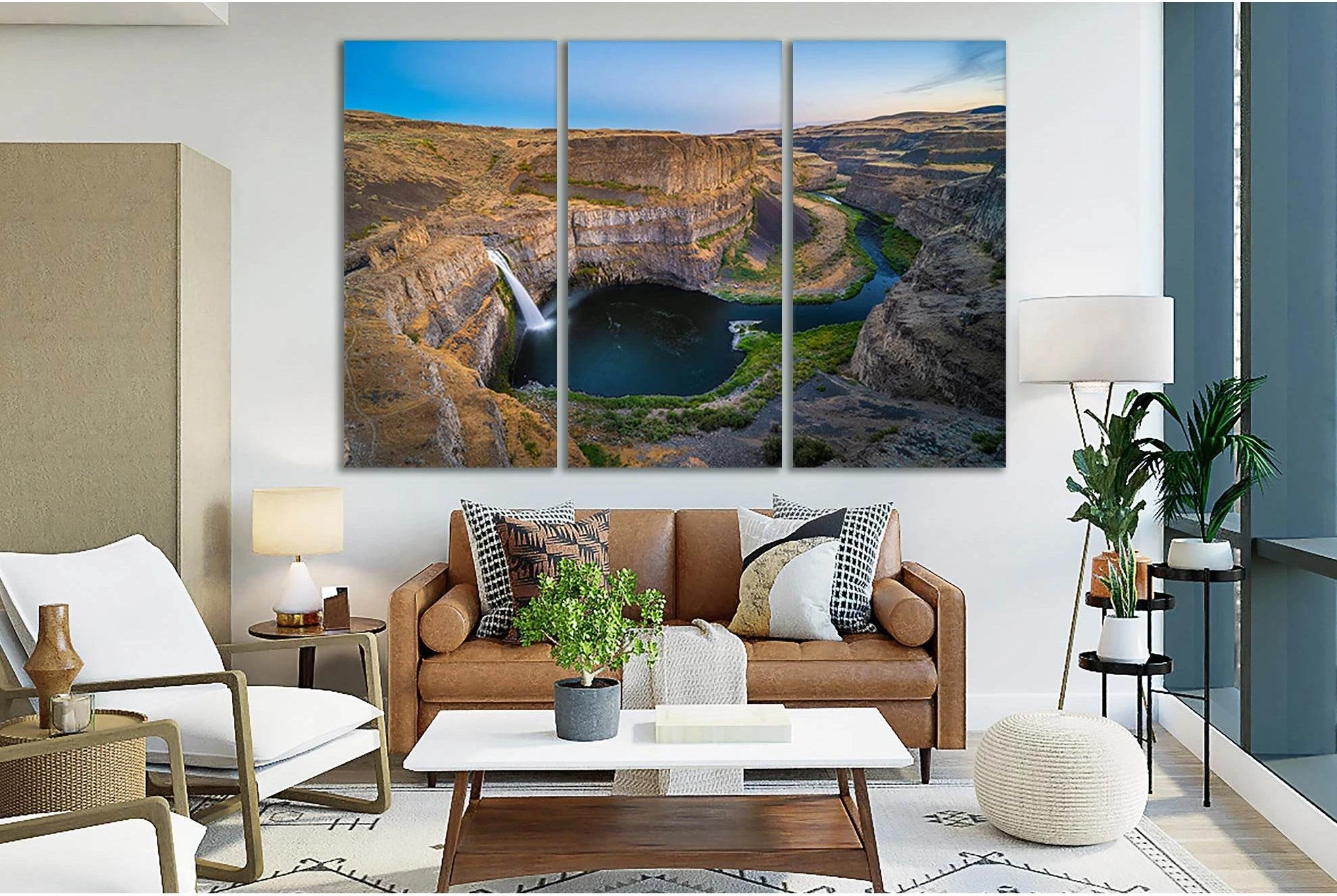 Palaus Waterfalls №SL470 Ready to Hang Canvas Print - Zellart Canvas Prints 0new, ALL_Products, Waterfall, Waterfall Wall Art
