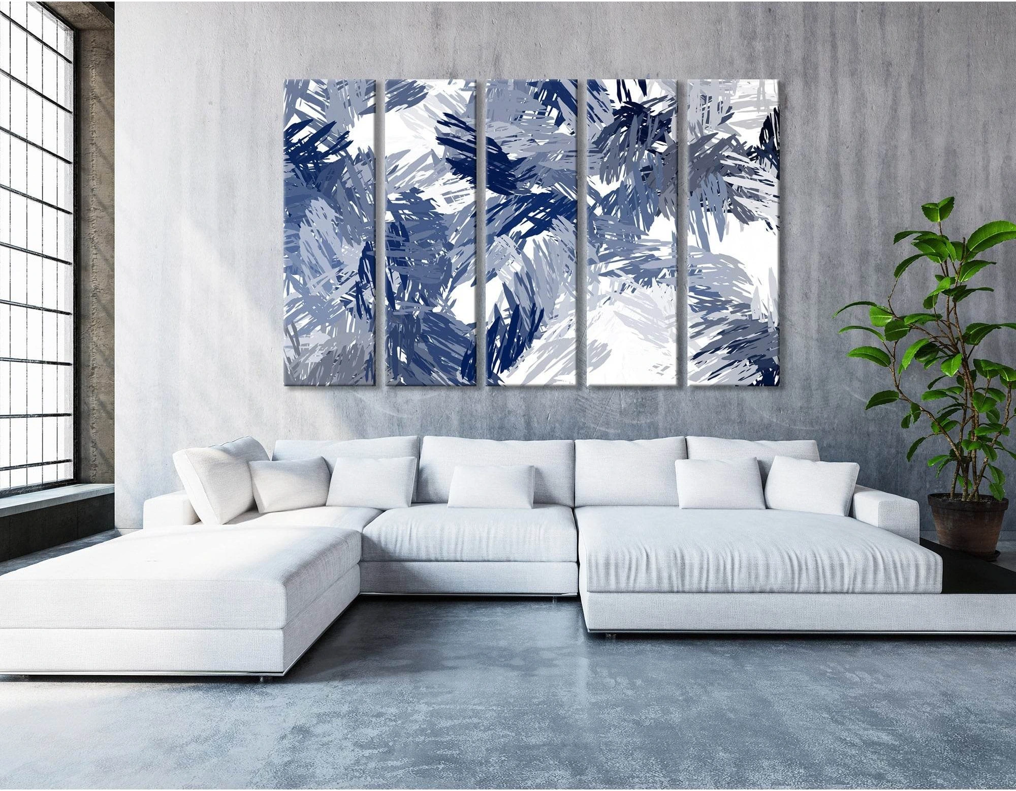 Palm Branches Abstract №04367 Ready to Hang Canvas Print - Zellart Canvas Prints ALL_Products