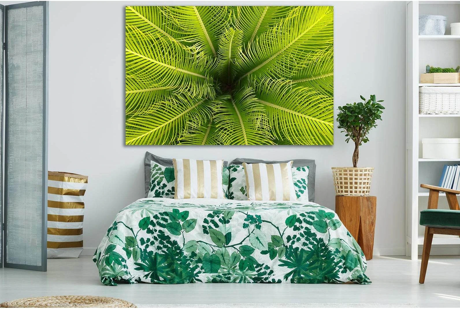 Palm Leaves Texture №SL1058 Ready to Hang Canvas Print - Zellart Canvas Prints 0new, ALL_Products, Trees Wall Art